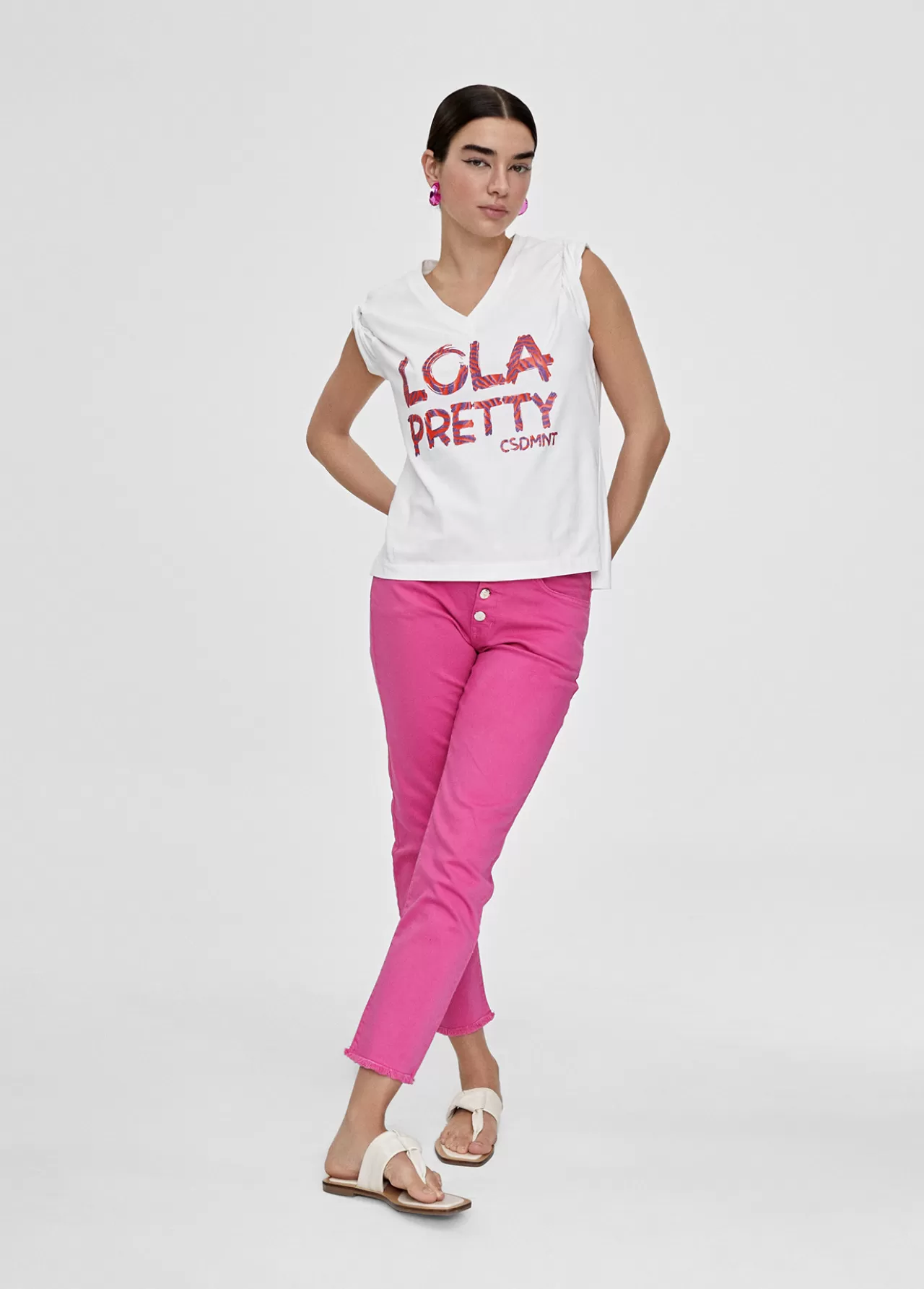 Lola Casademunt Camiseta Lola Pretty BLANCO-ROSA Sale