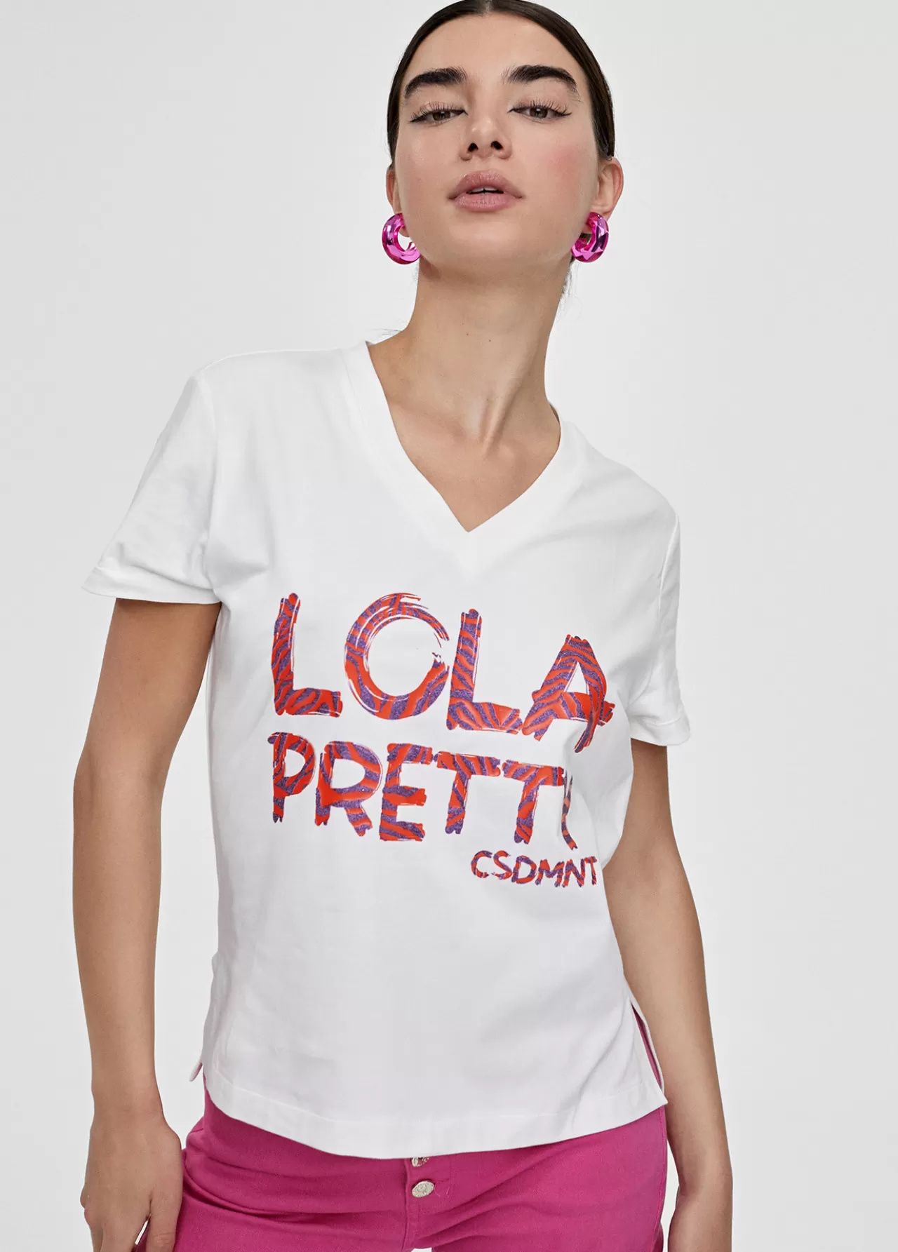 Lola Casademunt Camiseta Lola Pretty BLANCO-ROSA Sale