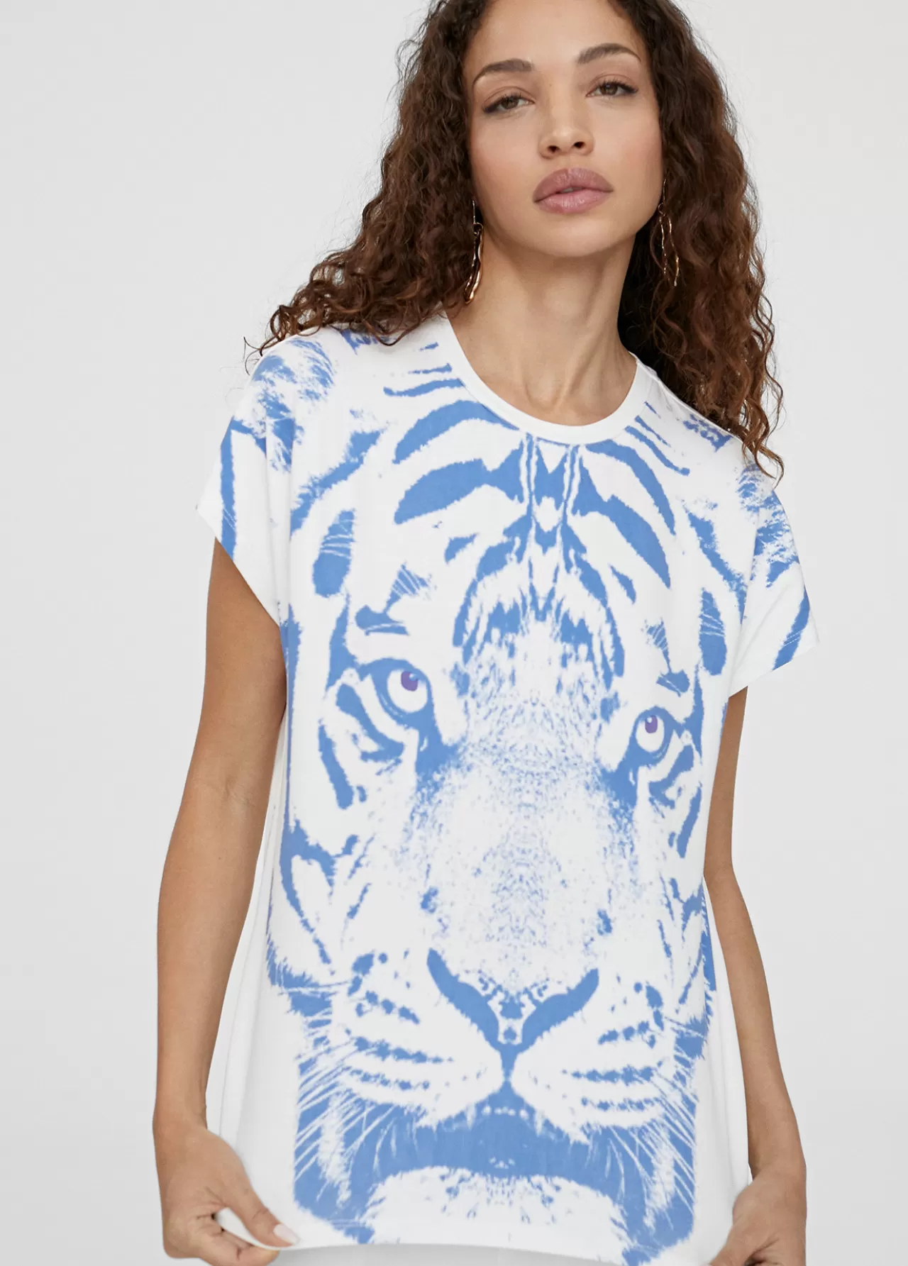 Lola Casademunt Camiseta posicionado tigre BLANCO-NEGRO Fashion