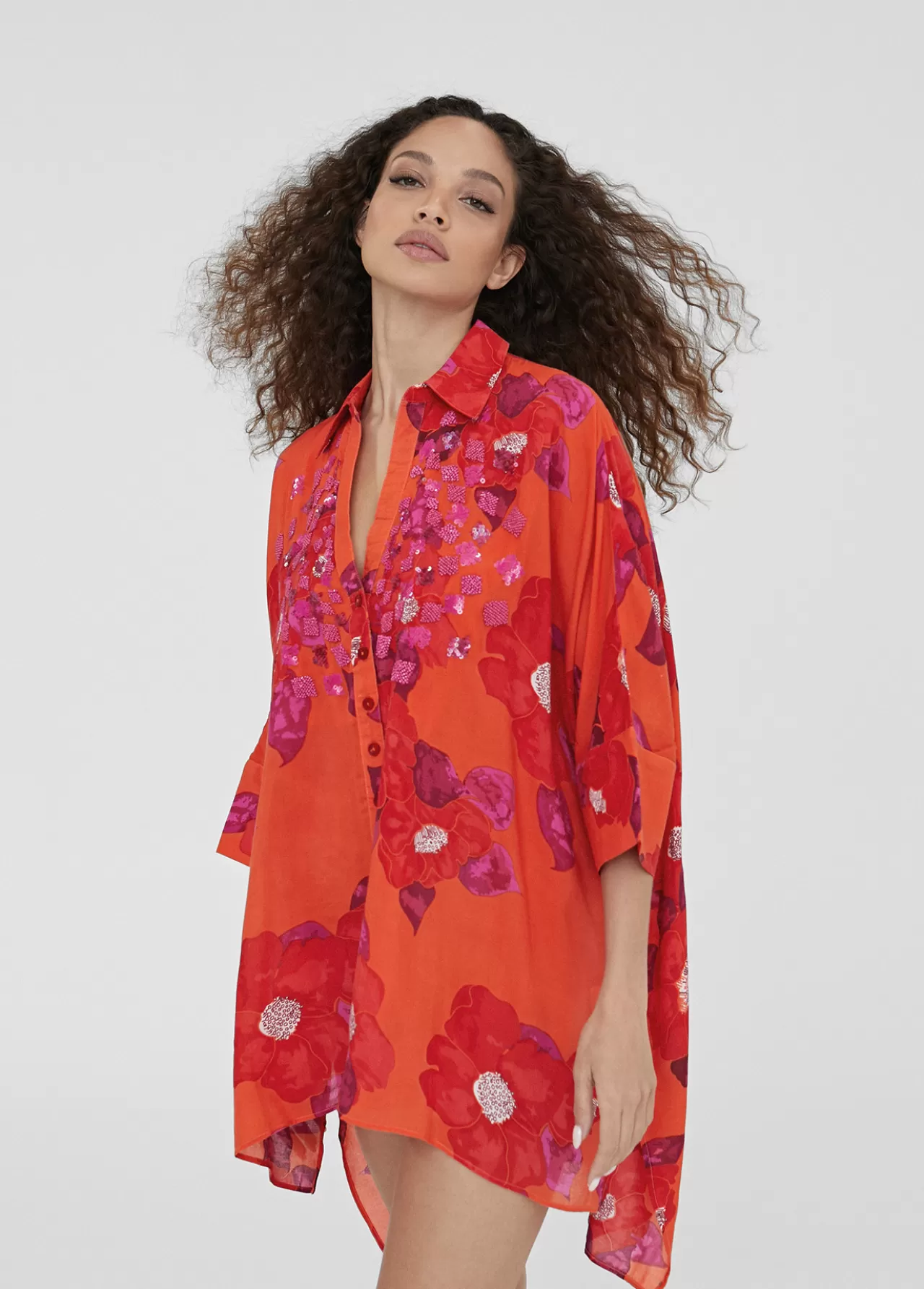 Lola Casademunt Camisola estampado floral NARANJA-ROSA Store