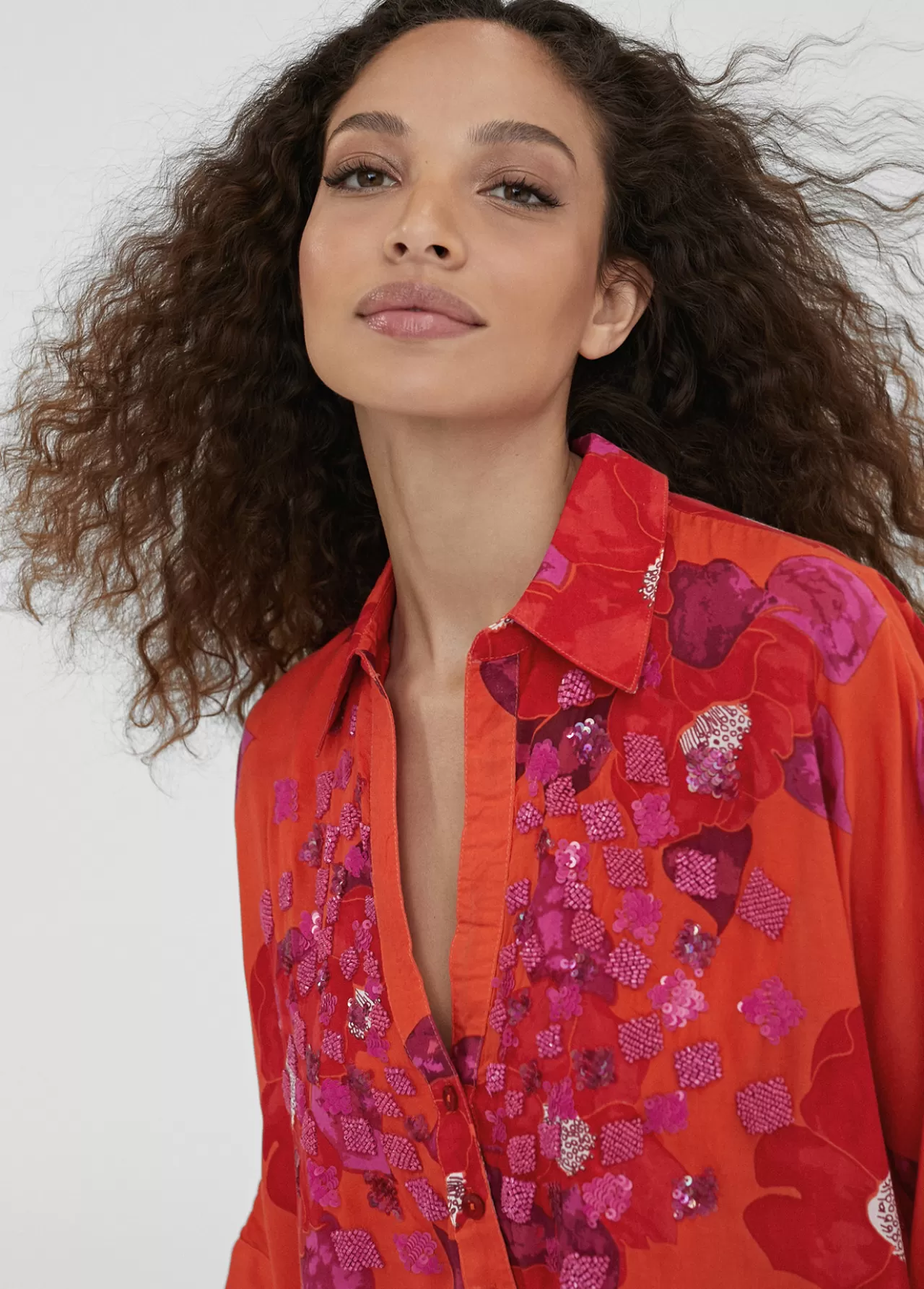 Lola Casademunt Camisola estampado floral NARANJA-ROSA Store