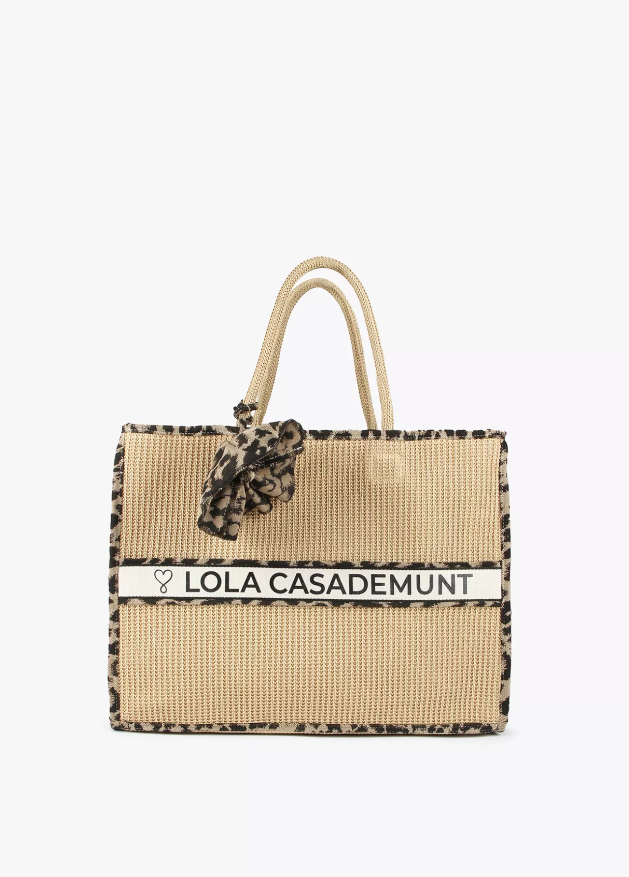 Lola Casademunt Capazo detalles animal print MARRON-NEGRO Cheap