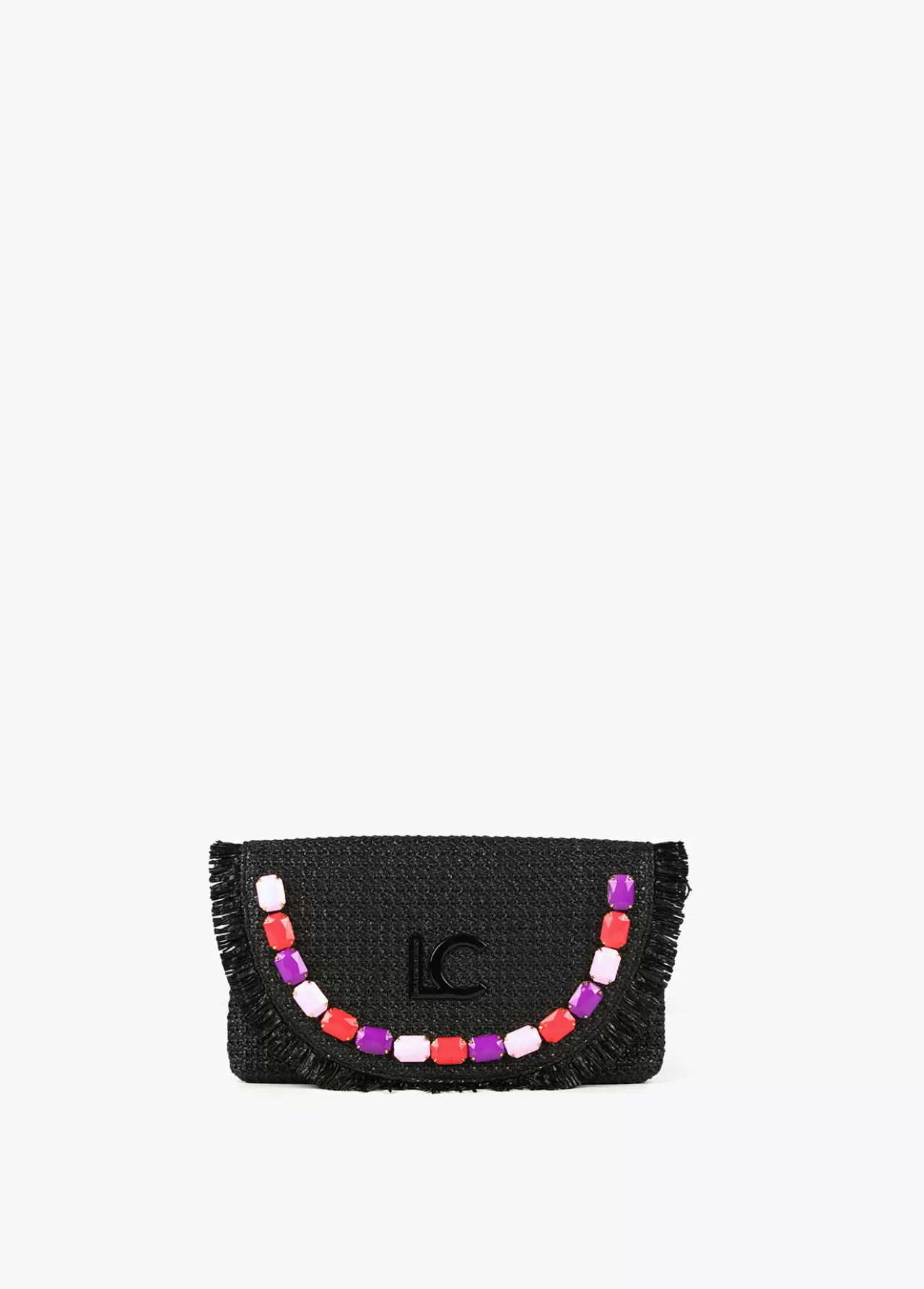 Lola Casademunt Cartera de mano con piedras de color NEGRO-ROSA Cheap