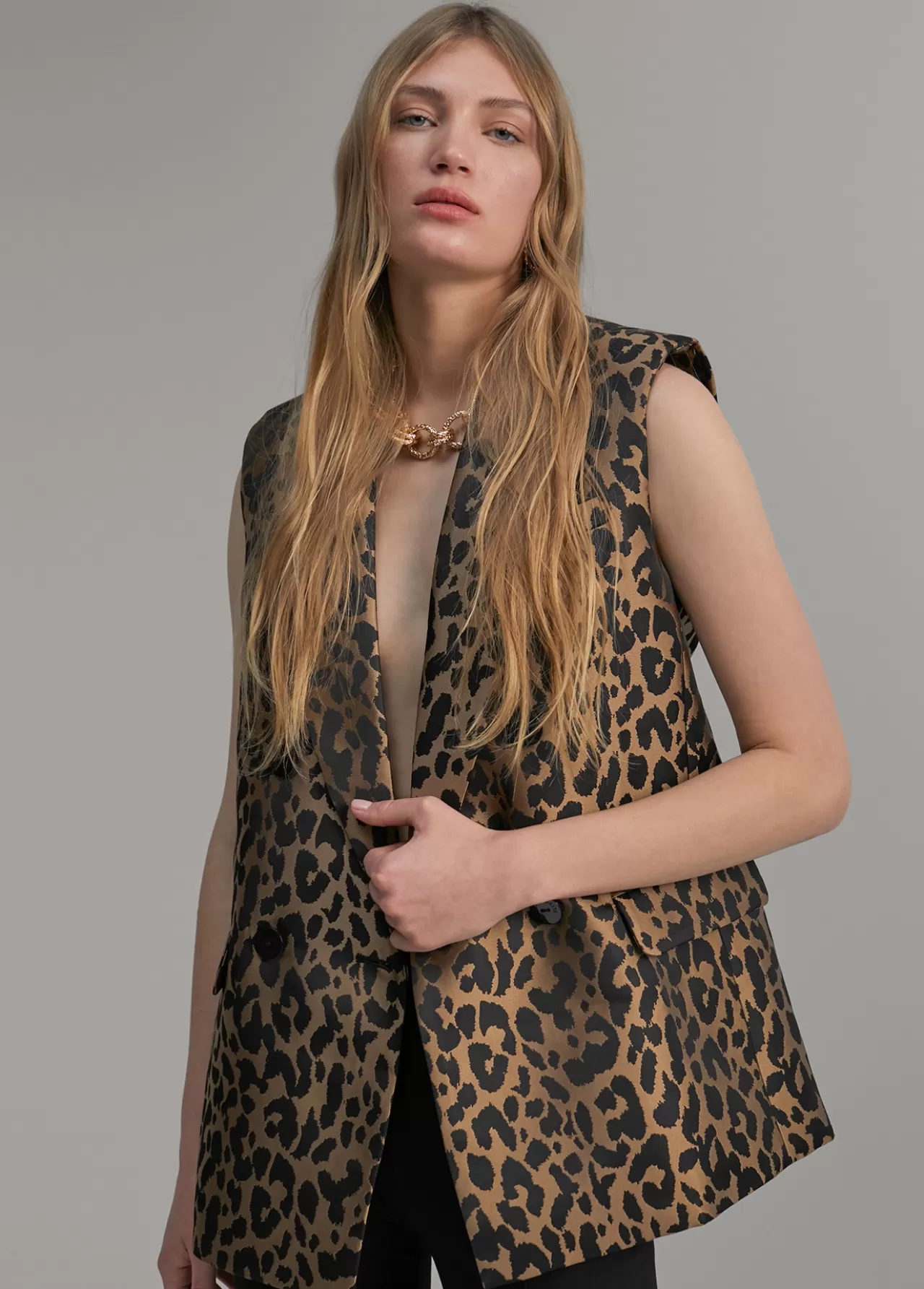 Lola Casademunt Chaleco animal print NEGRO-MARRON Store