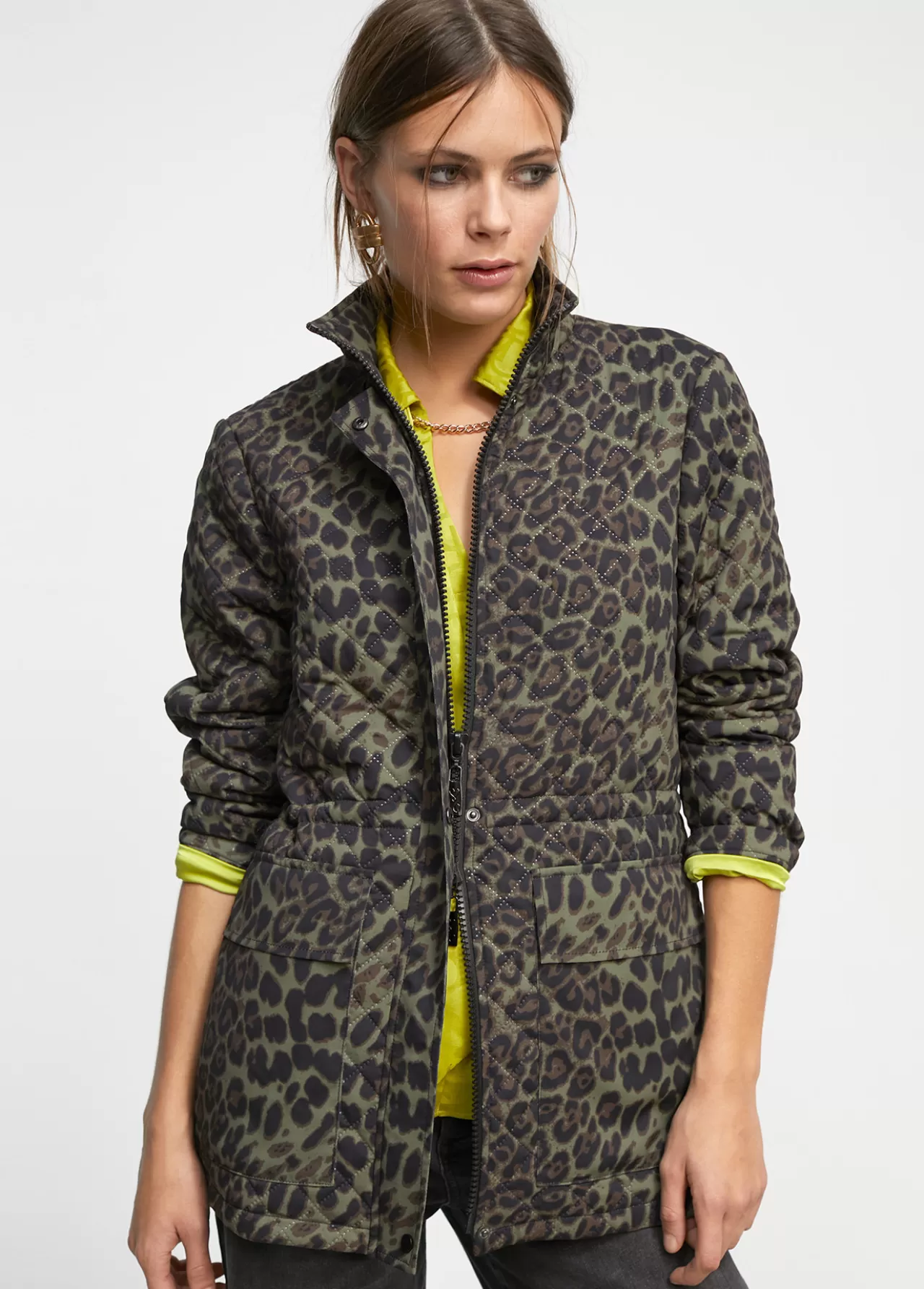 Lola Casademunt Chaqueta animal print NEGRO-VERDE Cheap