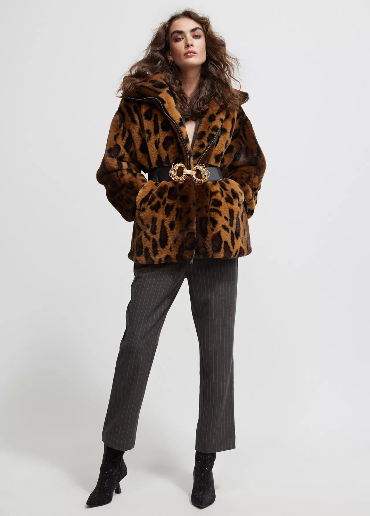 Lola Casademunt Chaqueta de pelo animal print MARRON-NEGRO New