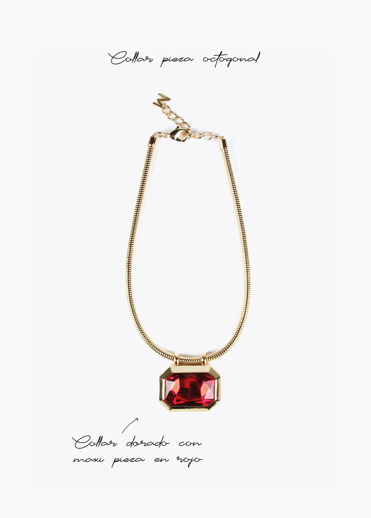 Lola Casademunt Collar dorado con colgante ROJO Best Sale