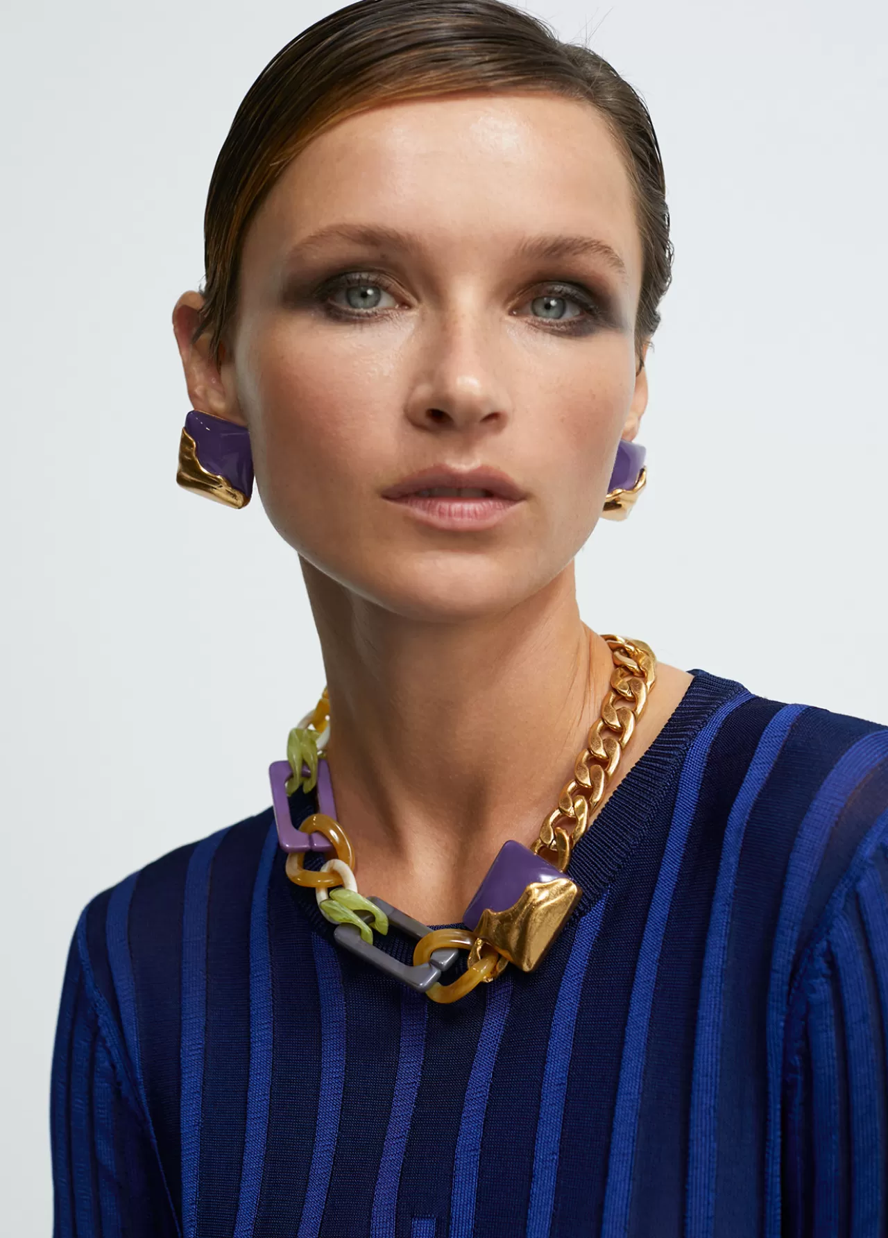 Lola Casademunt Collar gargantilla dorado con colores combinados METAL-MULTICOLOR New