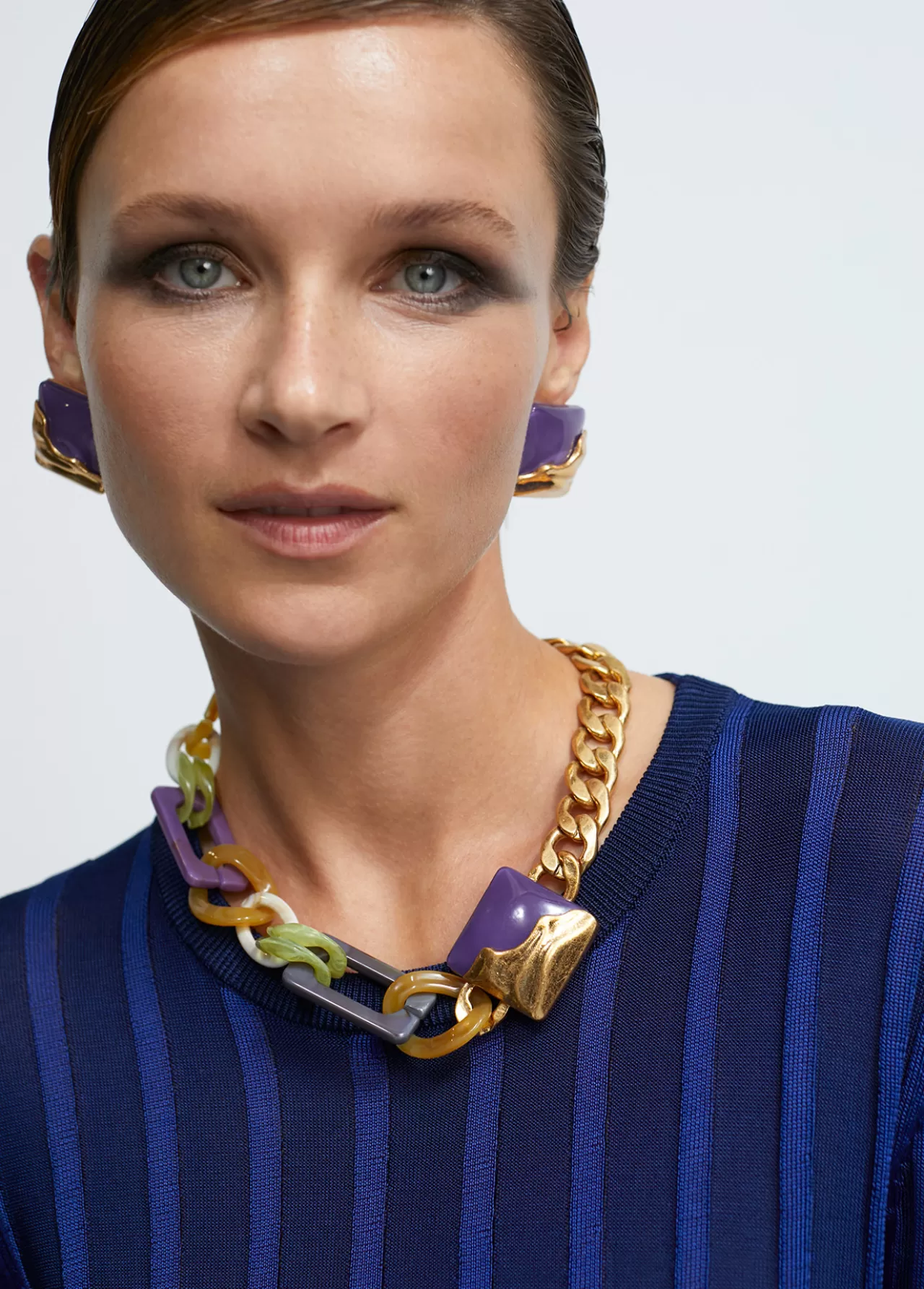 Lola Casademunt Collar gargantilla dorado con colores combinados METAL-MULTICOLOR New