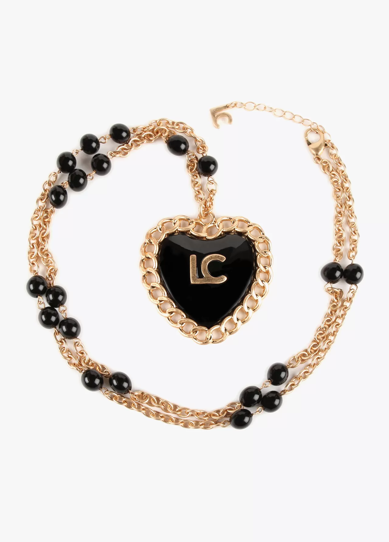 Lola Casademunt Collar medalla corazón METAL-NEGRO Online