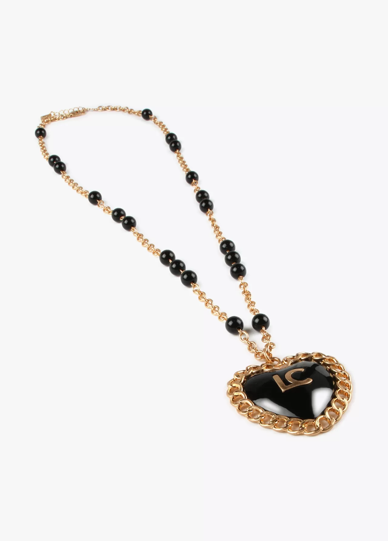 Lola Casademunt Collar medalla corazón METAL-NEGRO Online