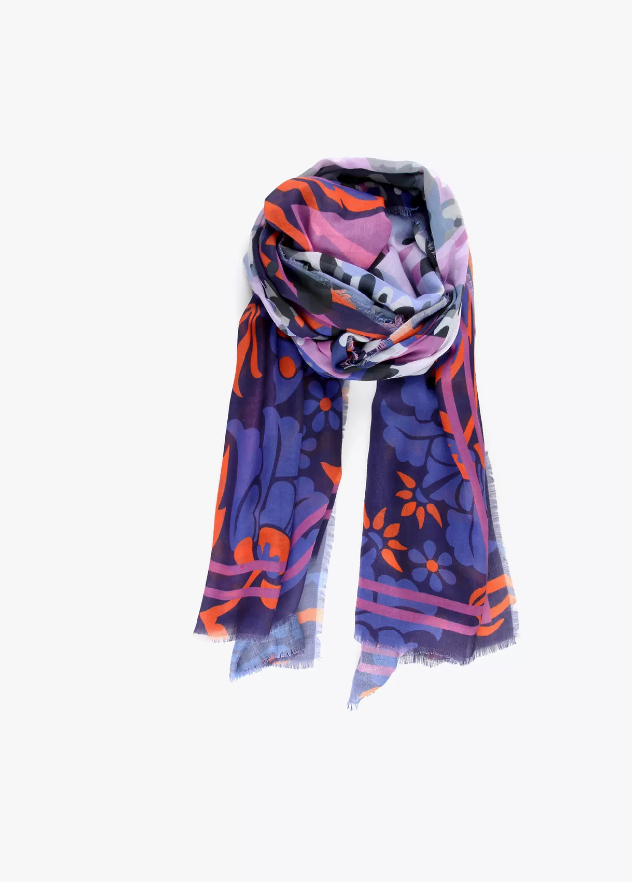 Lola Casademunt Foulard cara leopardo LILA-AZUL Shop