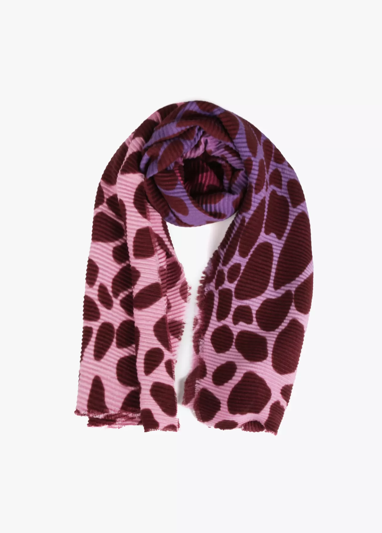 Lola Casademunt Fular plisado animal print ROSA-LILA Online