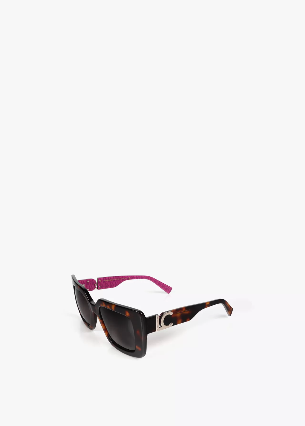 Lola Casademunt Gafas de sol fabricadas en acetato con forma cuadrada. Varillas personalizadas. NEGRO-MARRON Clearance