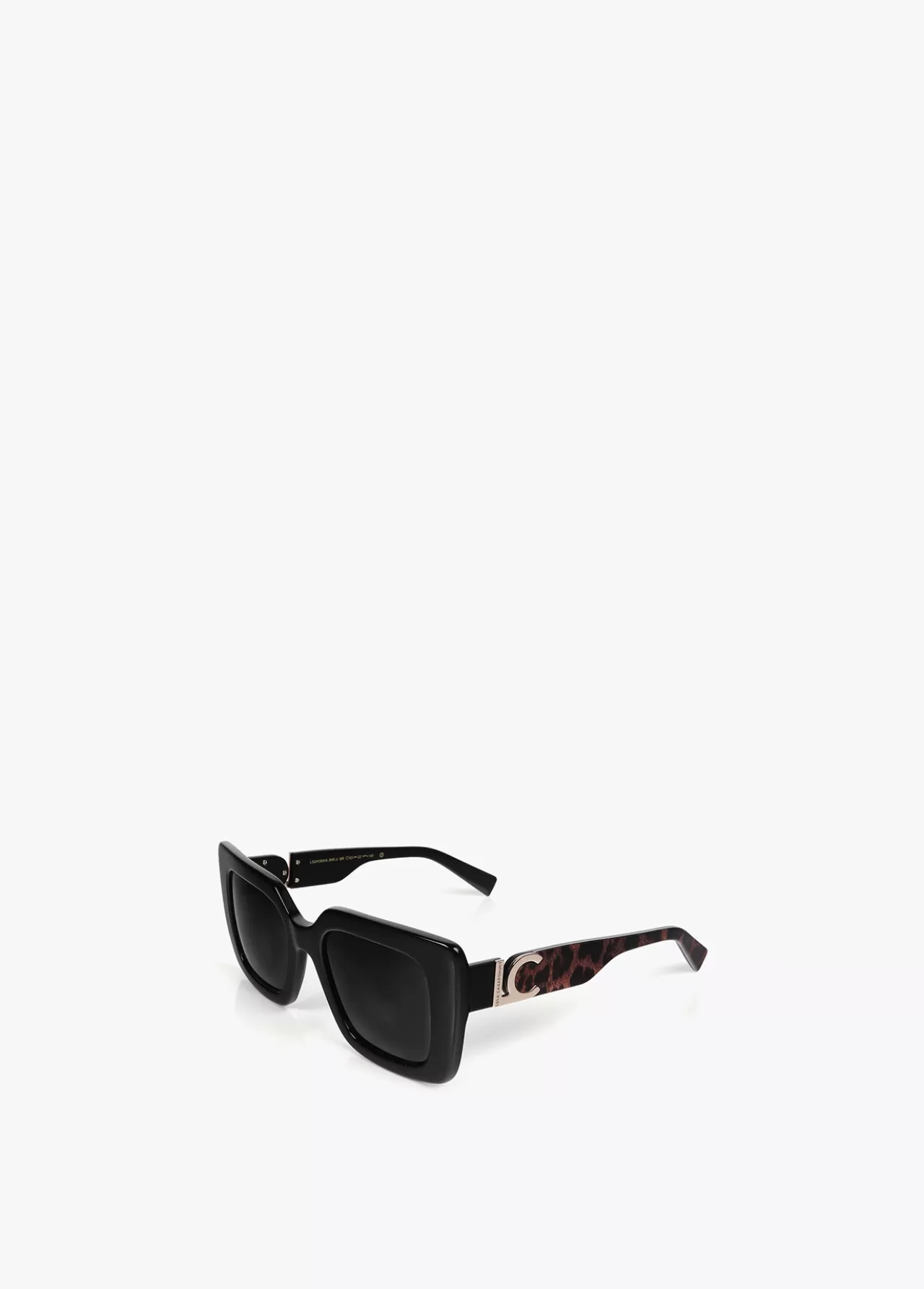 Lola Casademunt Gafas de sol fabricadas en acetato con forma cuadrada. Varillas personalizadas. NEGRO-MARRON Fashion