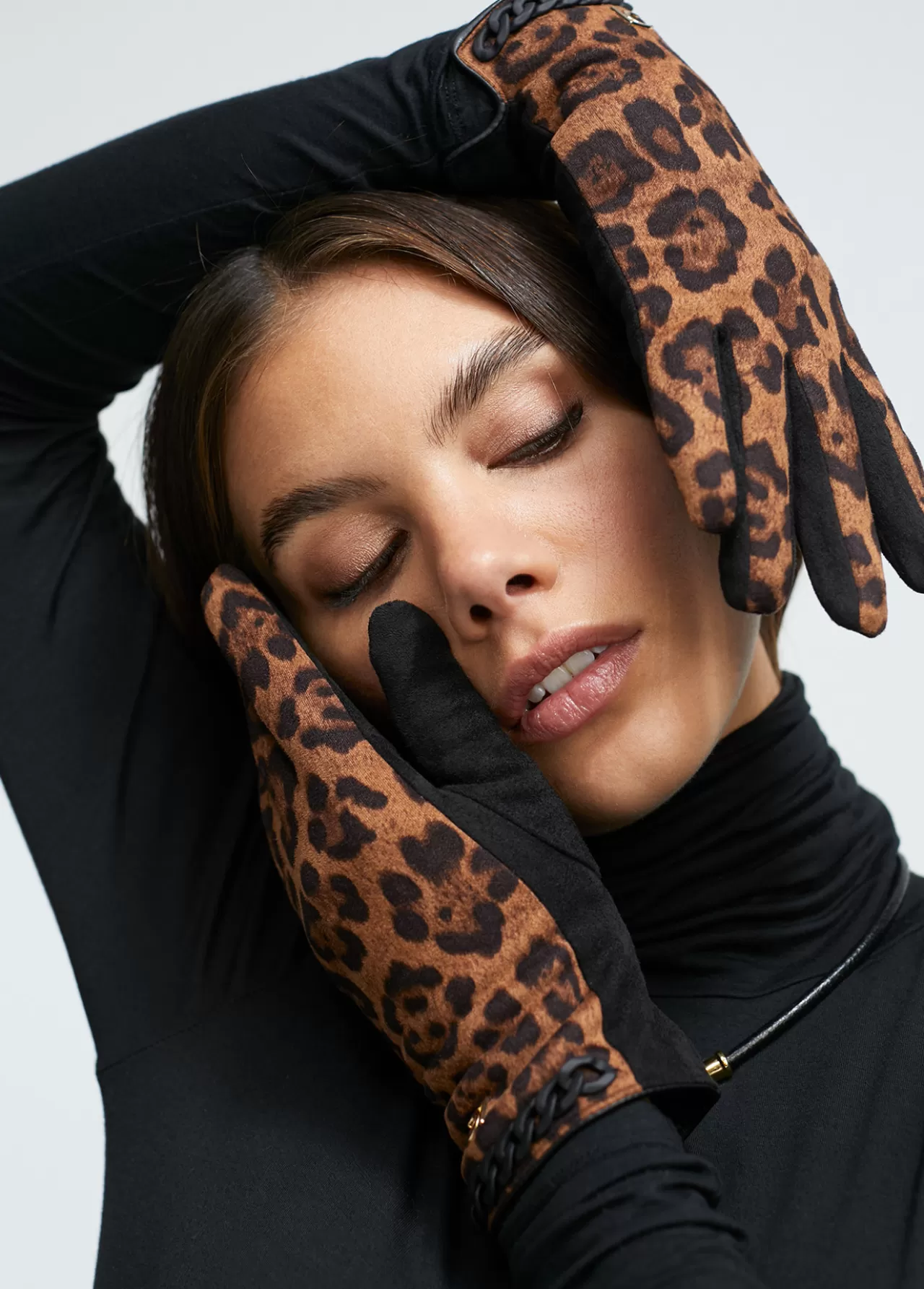 Lola Casademunt Guantes animal print MARRON-NEGRO Cheap