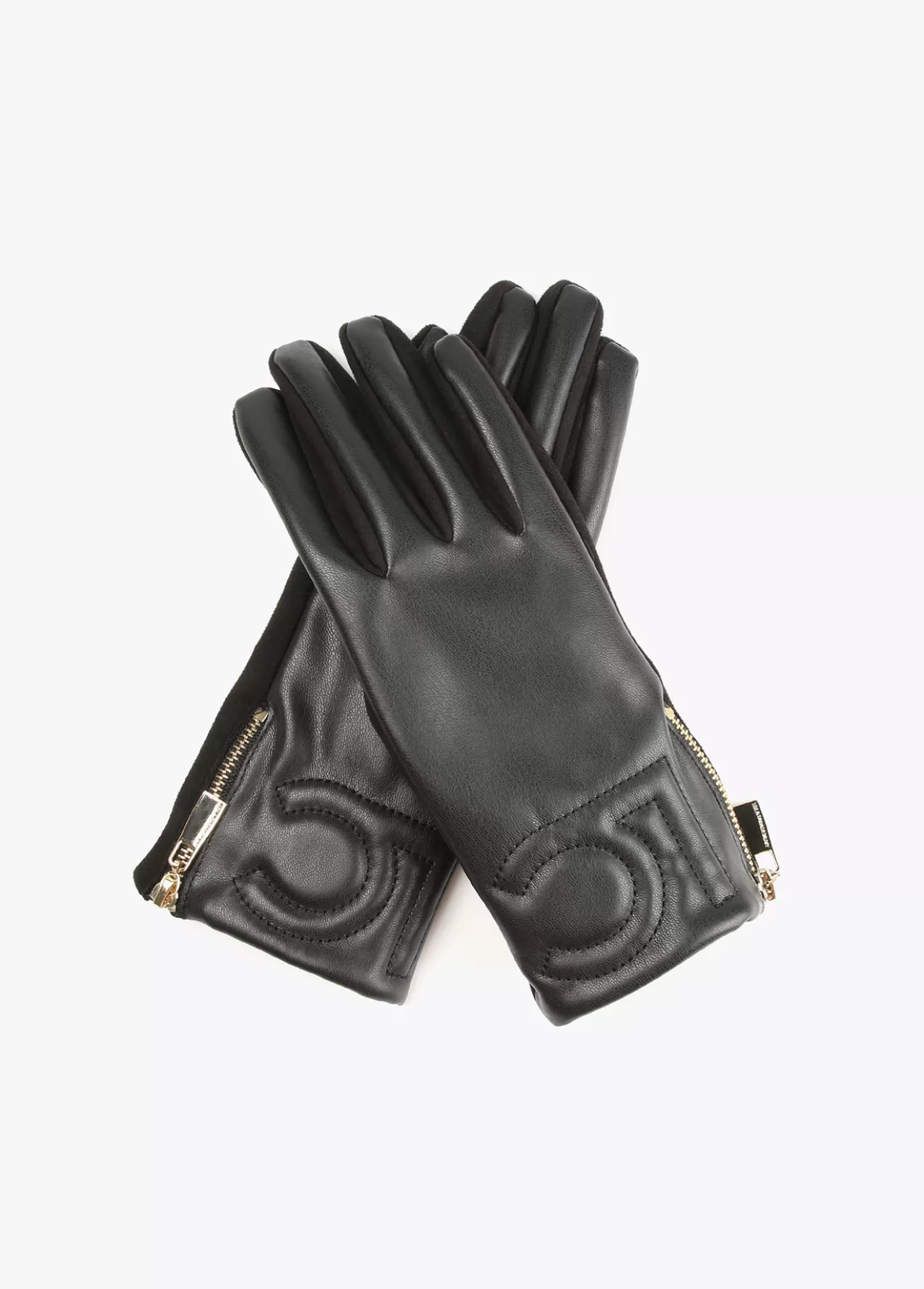 Lola Casademunt Guantes efecto piel NEGRO Outlet