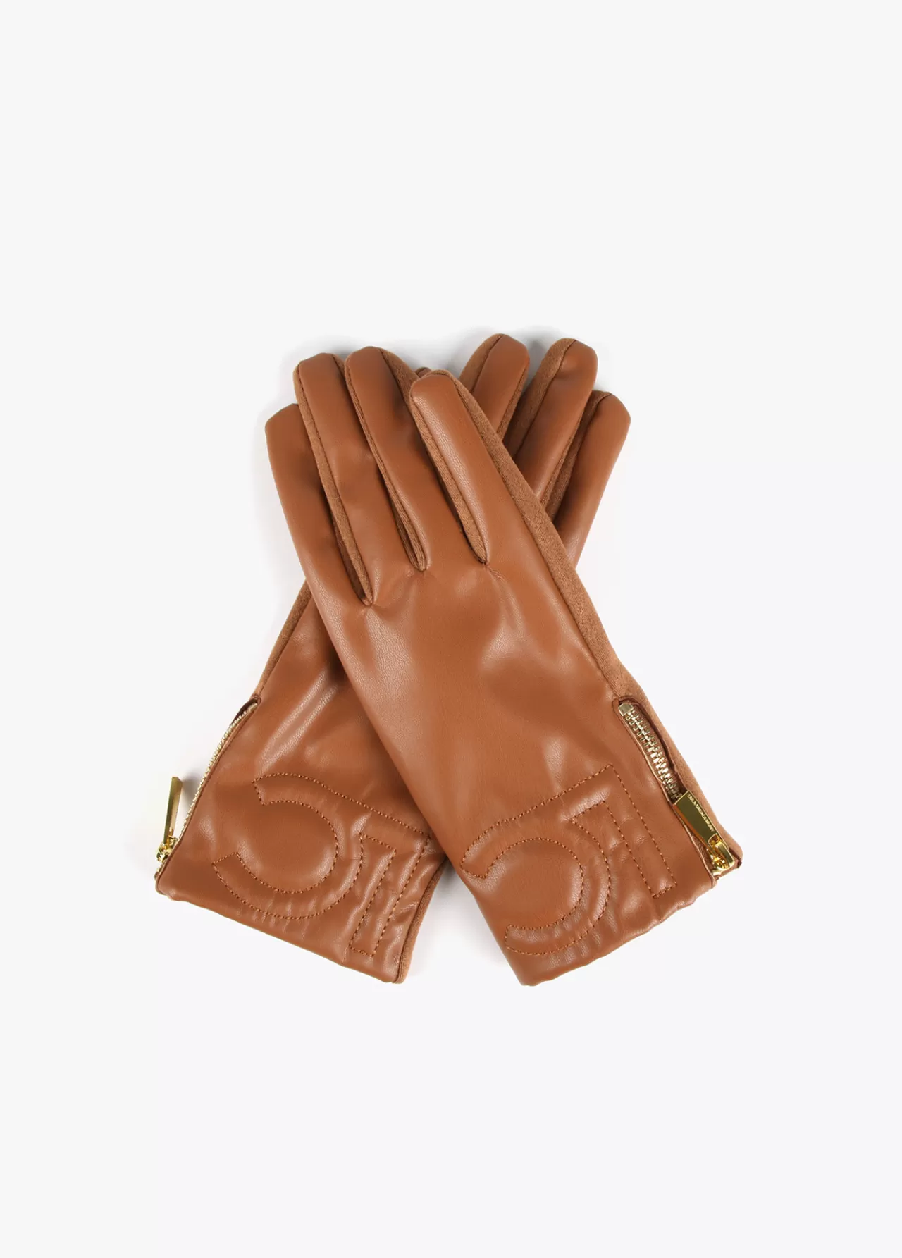 Lola Casademunt Guantes efecto piel MARRON Fashion