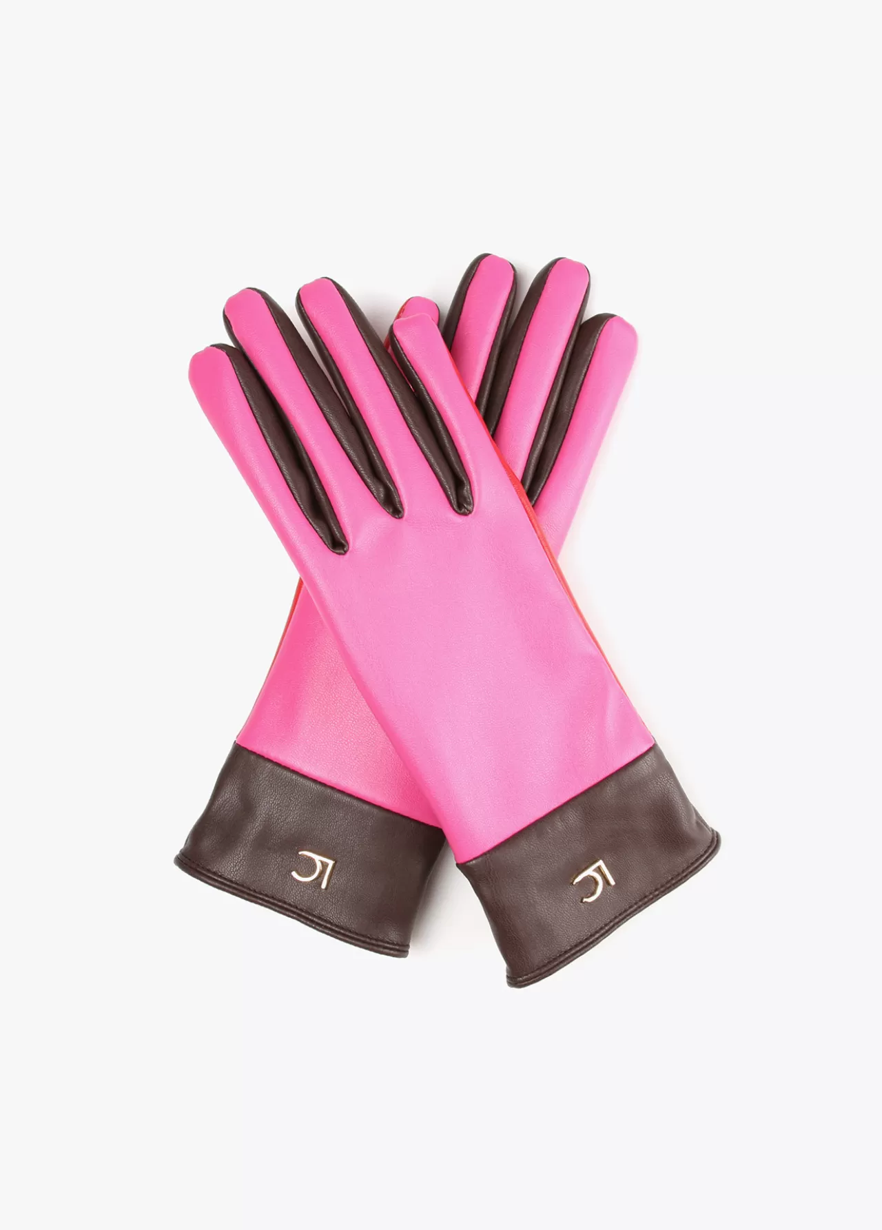 Lola Casademunt Guantes efecto piel tricolor ROSA-ROJO Cheap