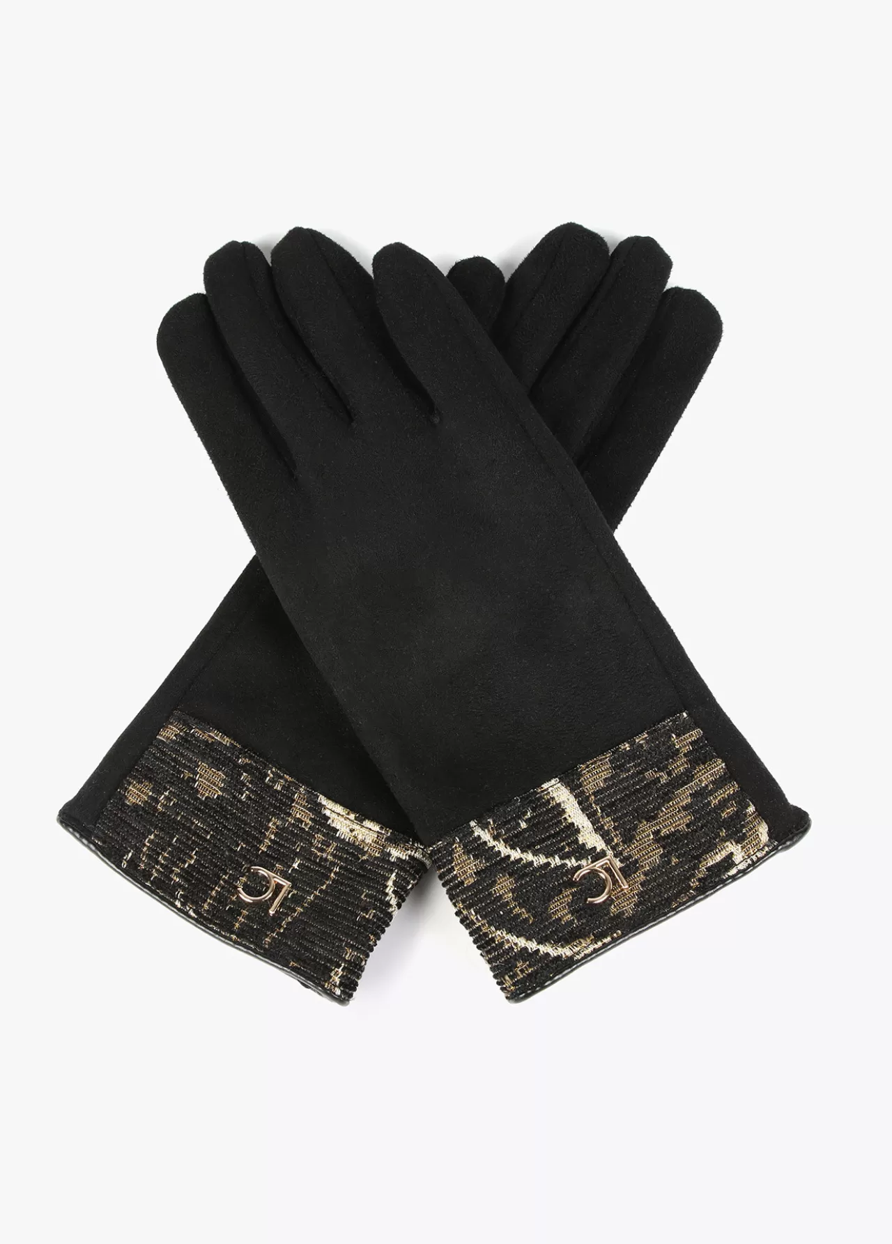 Lola Casademunt Guantes tejido jacquard NEGRO-METAL Best