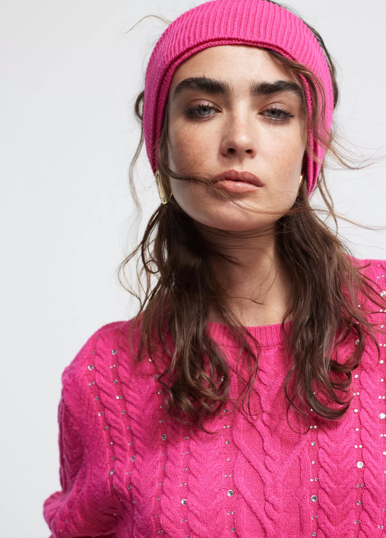 Lola Casademunt Jersey detalle strass FUCSIA Online