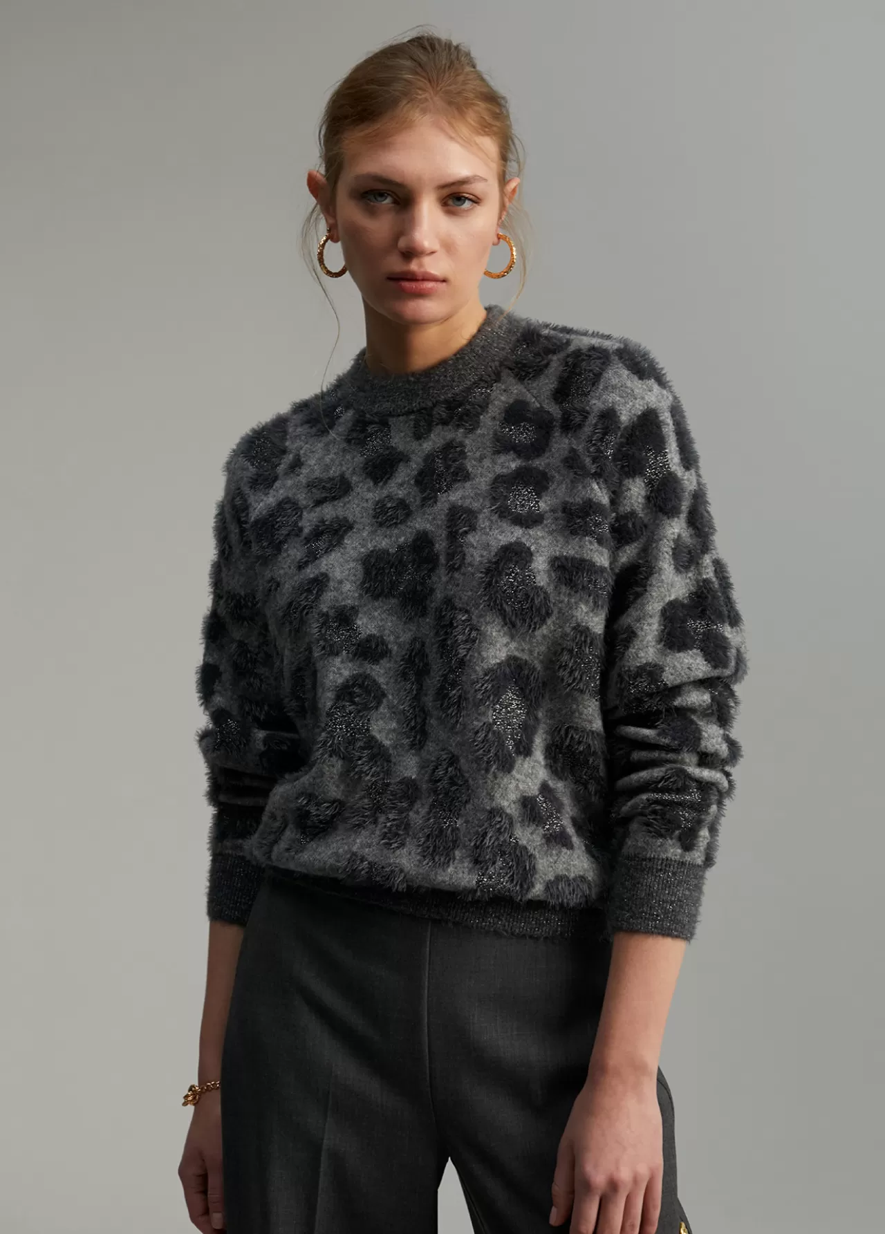 Lola Casademunt Jersey fantasía animal print GRIS-NEGRO Best Sale