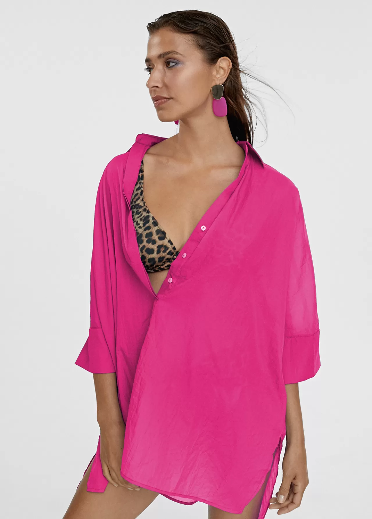 Lola Casademunt Kaftan corto kimono FUCSIA Sale