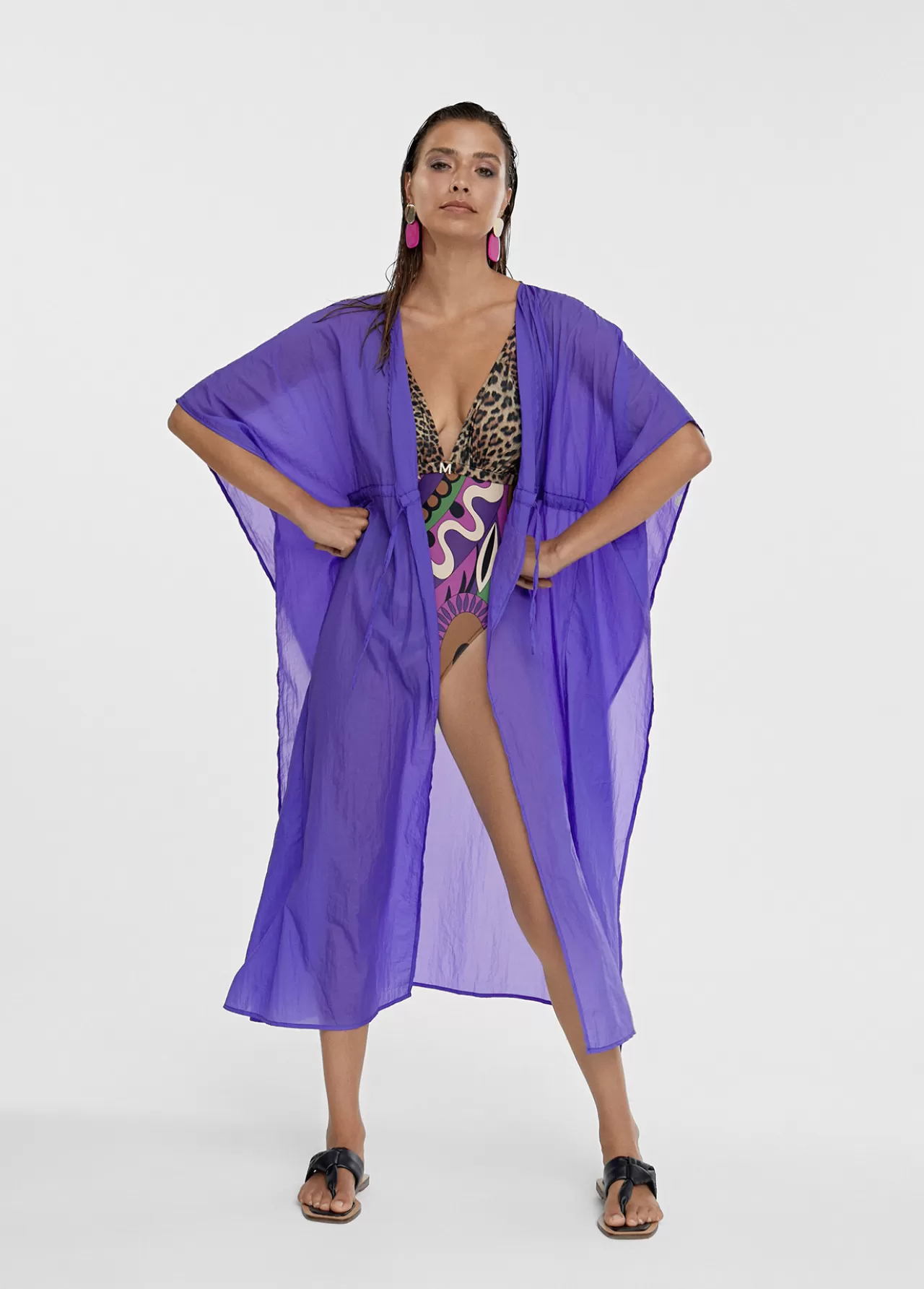 Lola Casademunt Kaftan largo ajustable FUCSIA Flash Sale