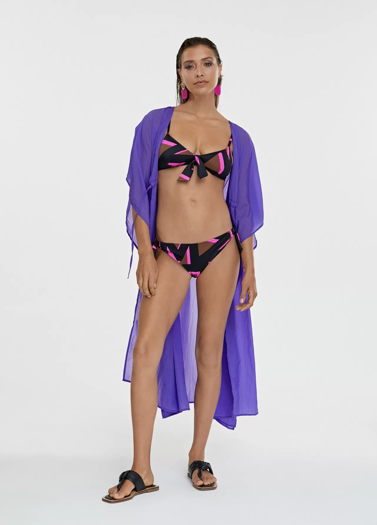 Lola Casademunt Kaftan largo ajustable FUCSIA Flash Sale