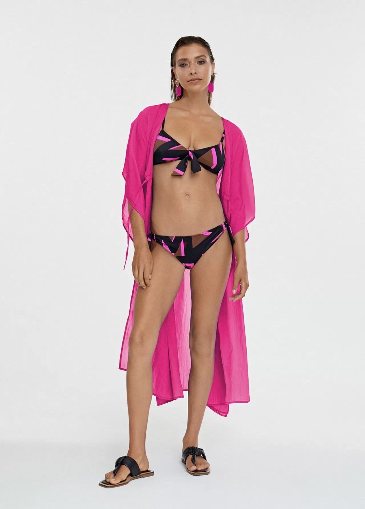 Lola Casademunt Kaftan largo ajustable FUCSIA Hot