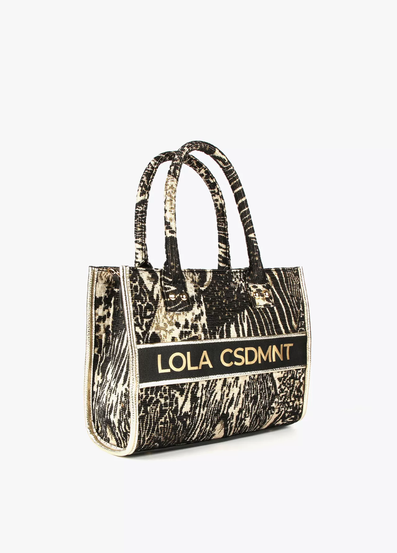 Lola Casademunt Mini shopper jacquard NEGRO-METAL Store