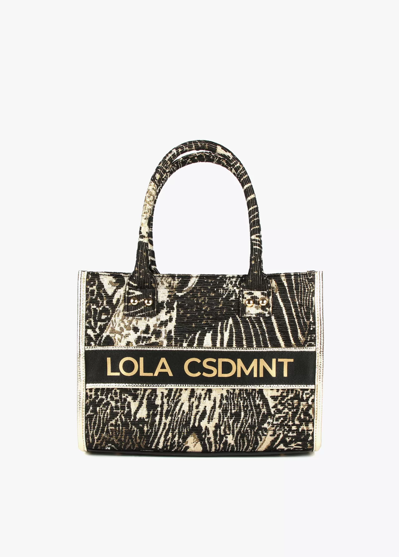 Lola Casademunt Mini shopper jacquard NEGRO-METAL Store