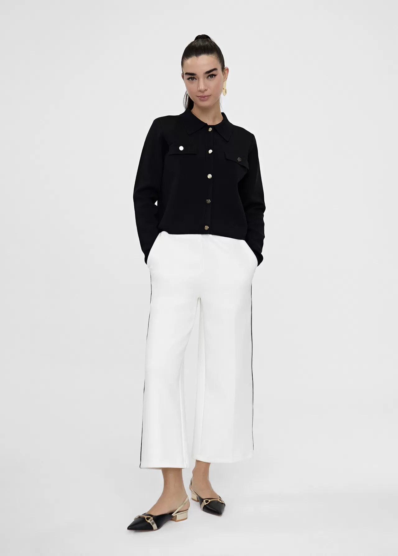 Lola Casademunt Pantalón blanco con vivo CRUDO Best Sale