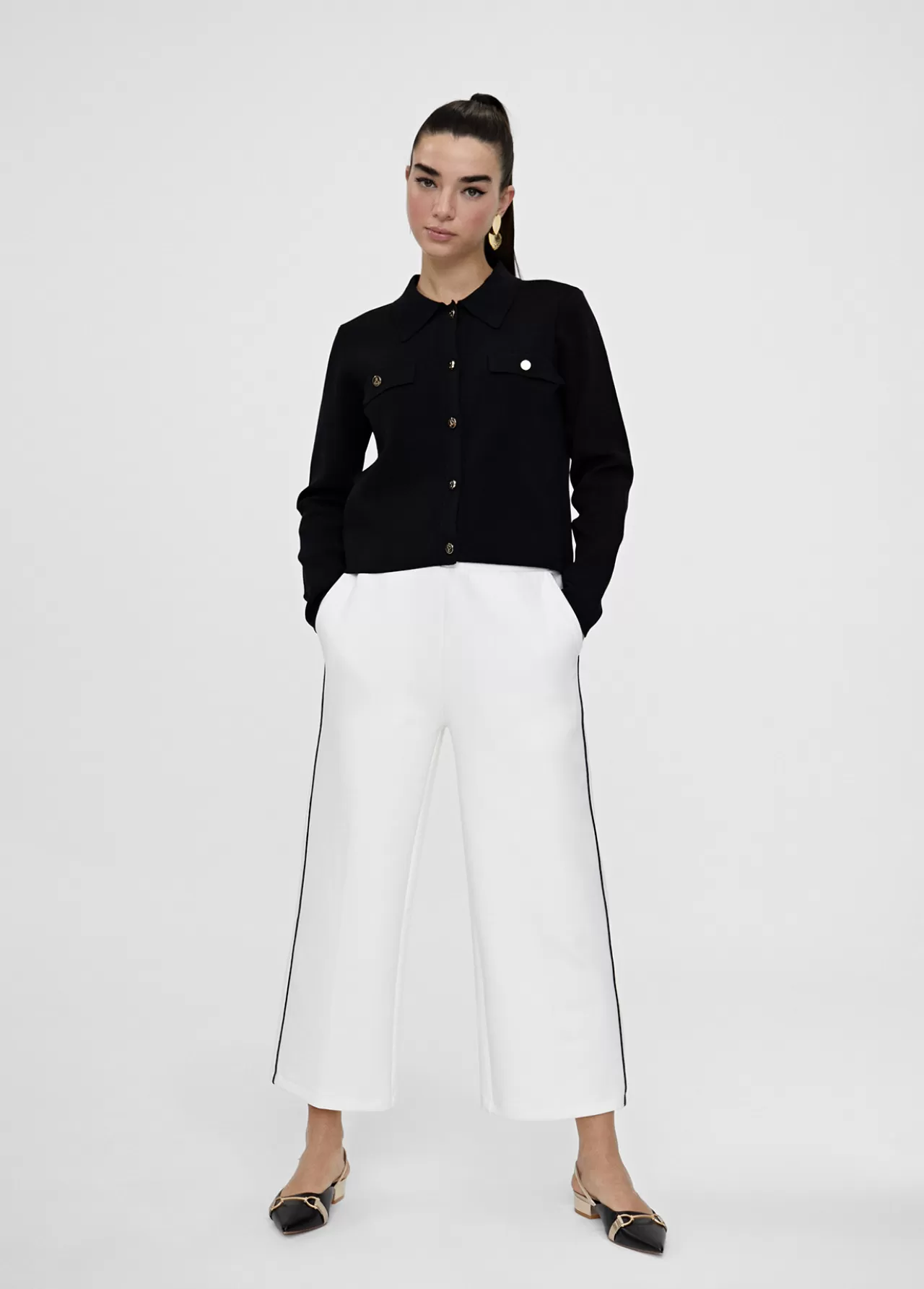 Lola Casademunt Pantalón blanco con vivo CRUDO Best Sale