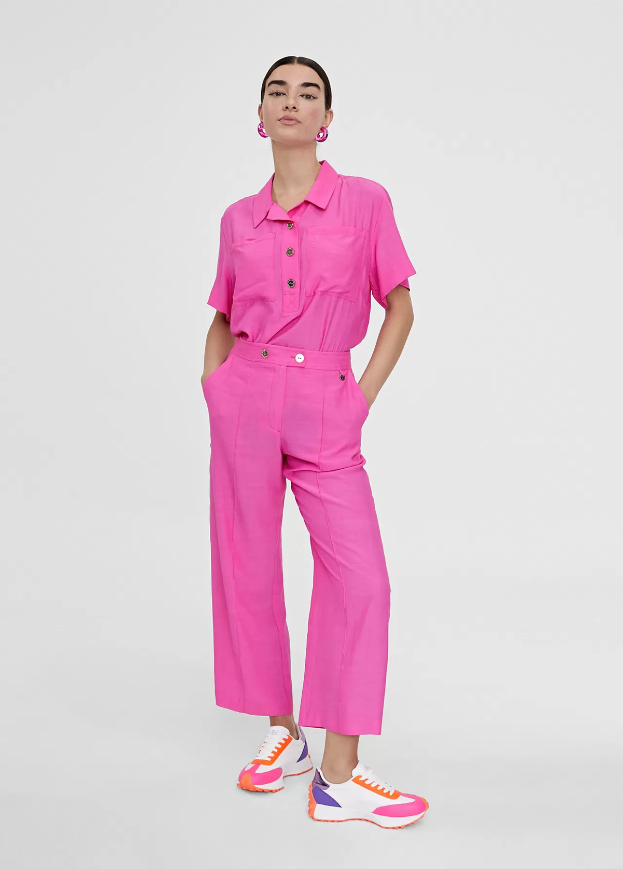 Lola Casademunt Pantalón cropped monocolor FUCSIA Cheap