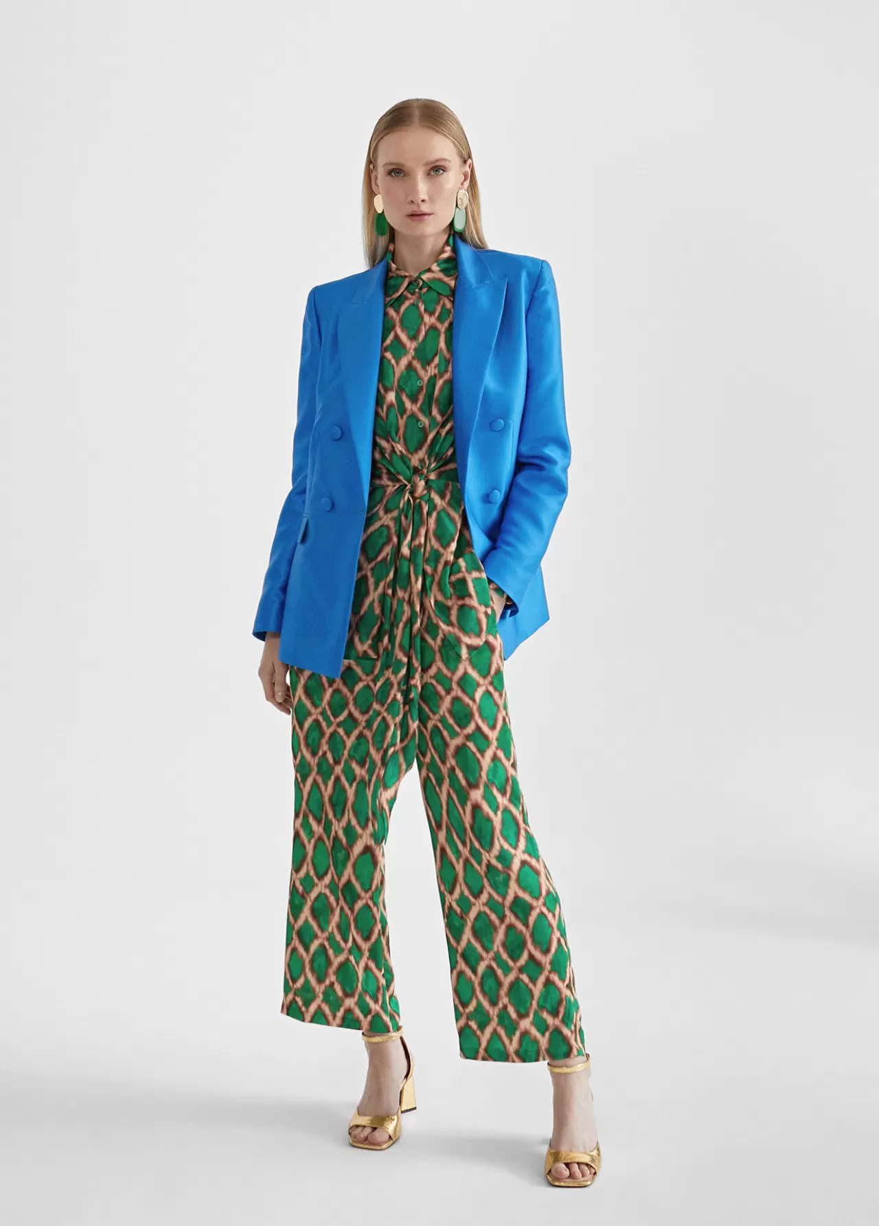 Lola Casademunt Pantalón culotte estampado VERDE-MARRON Store