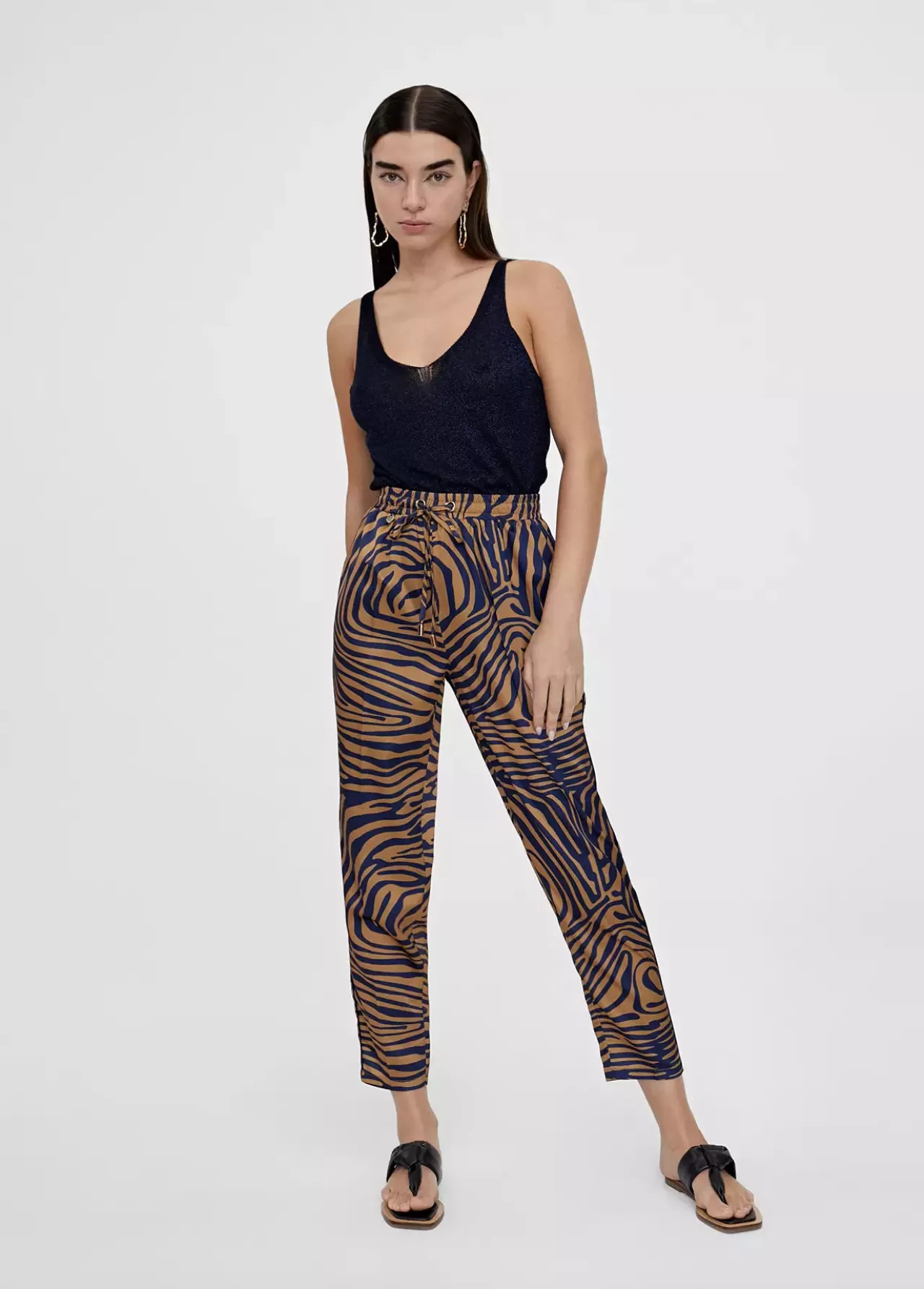 Lola Casademunt Pantalón jogging estampado cebra MARRON-AZUL Cheap