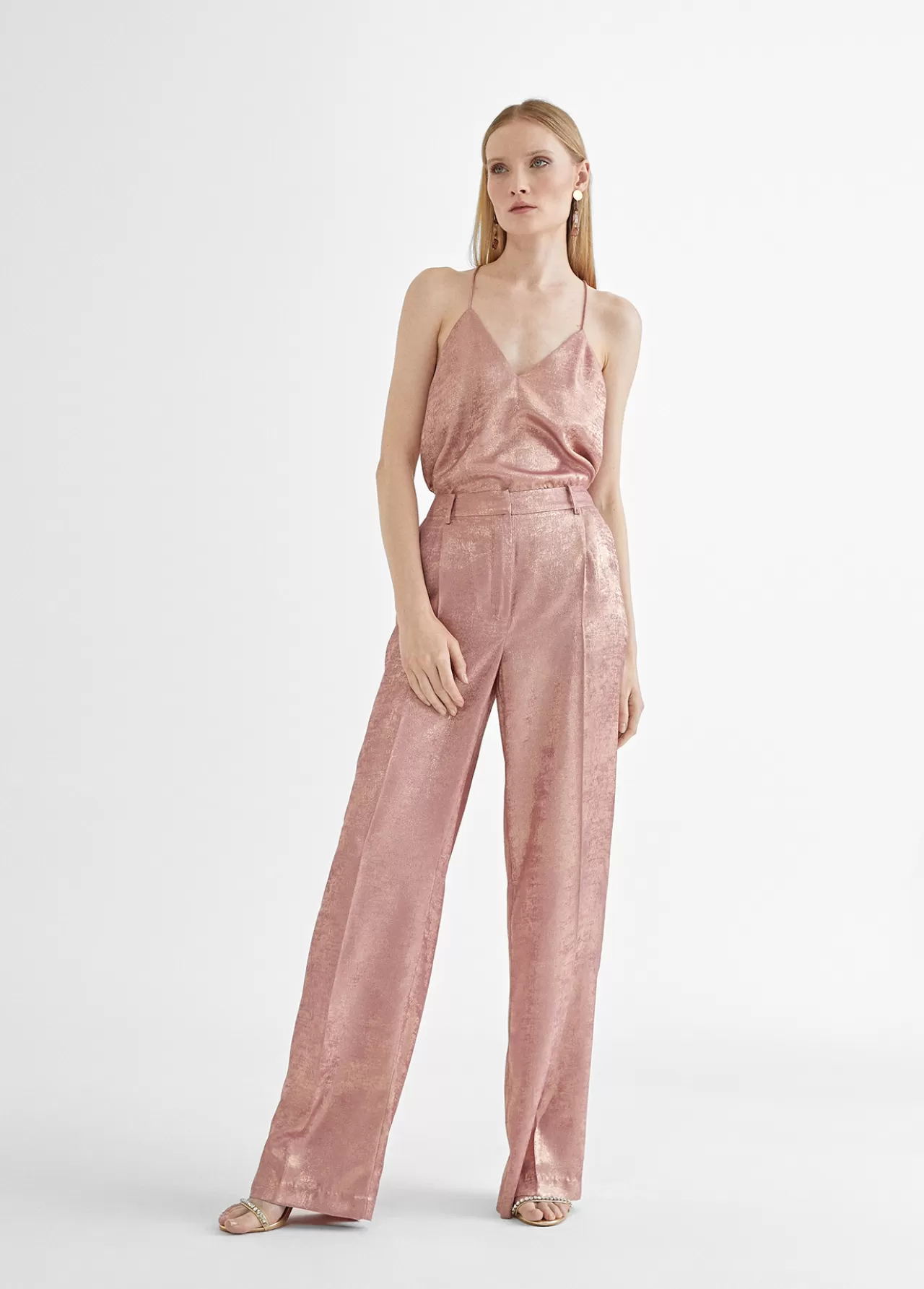 Lola Casademunt Pantalon recto tornasolado ROSA Store