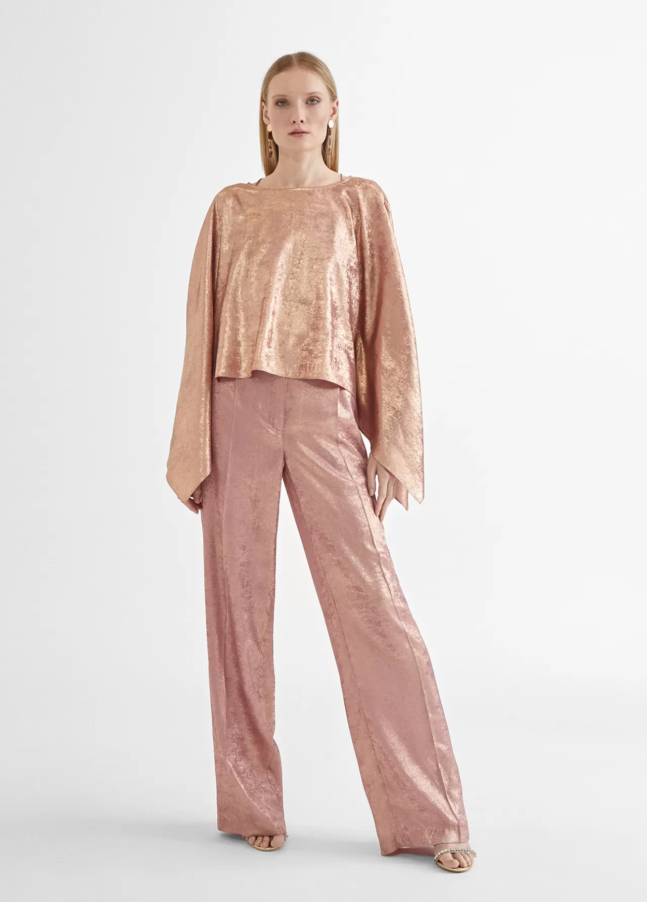 Lola Casademunt Pantalon recto tornasolado ROSA Store