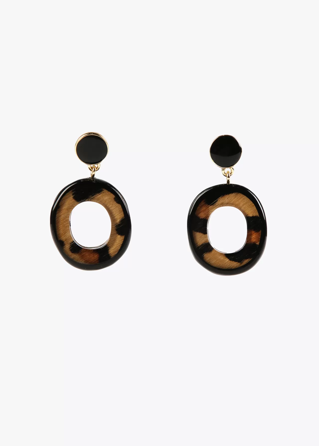 Lola Casademunt Pendientes de aro animal print MARRON Store