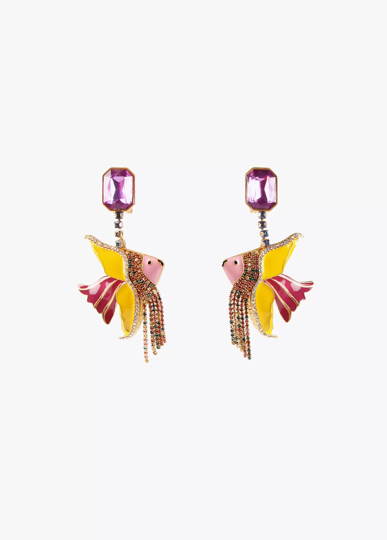 Lola Casademunt Pendientes pez de colores LILA-AMARILLO Best Sale