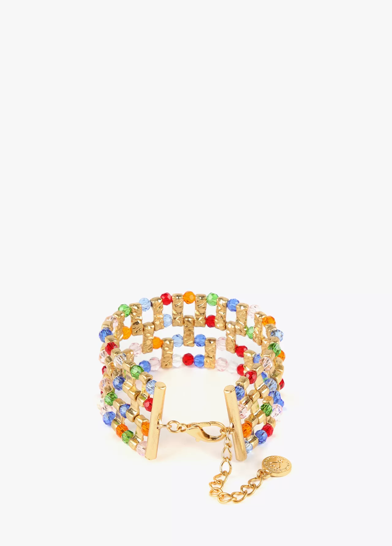 Lola Casademunt Pulsera cristales multicolor METAL-AZUL Shop