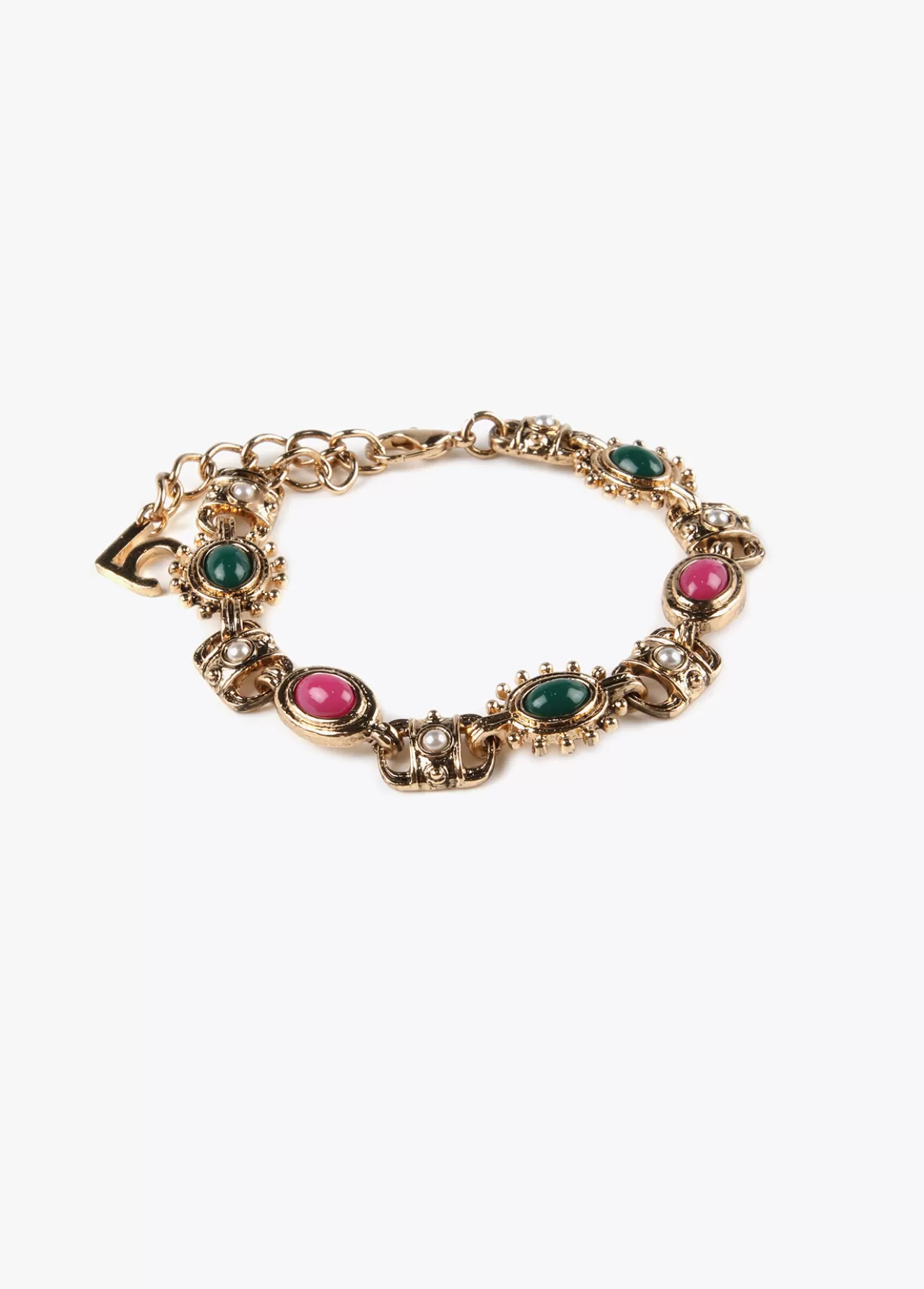 Lola Casademunt Pulsera dorada multi piedras METAL-MULTICOLOR New