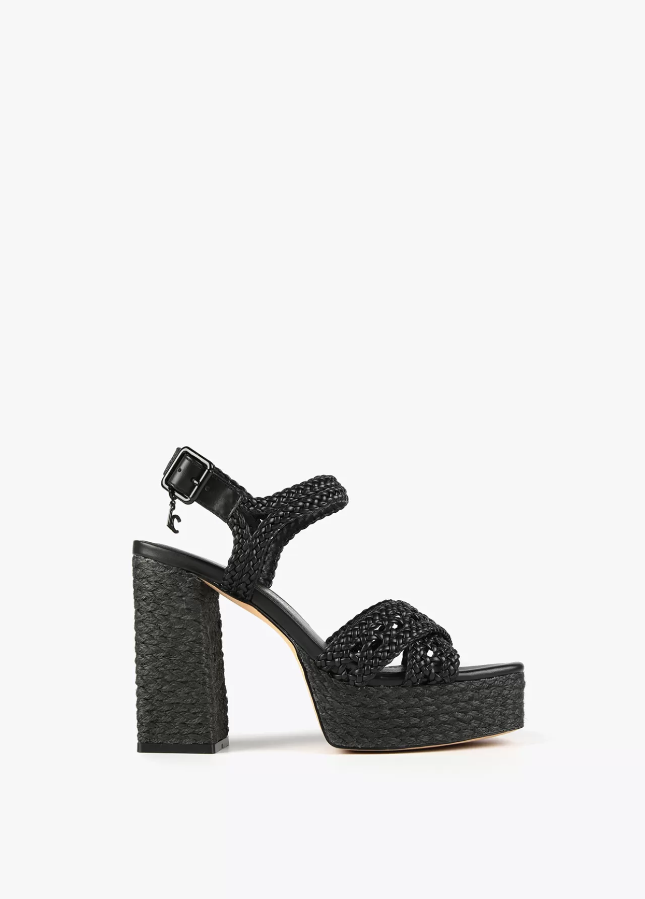 Lola Casademunt Sandalia plataforma y efecto crochet NEGRO Cheap