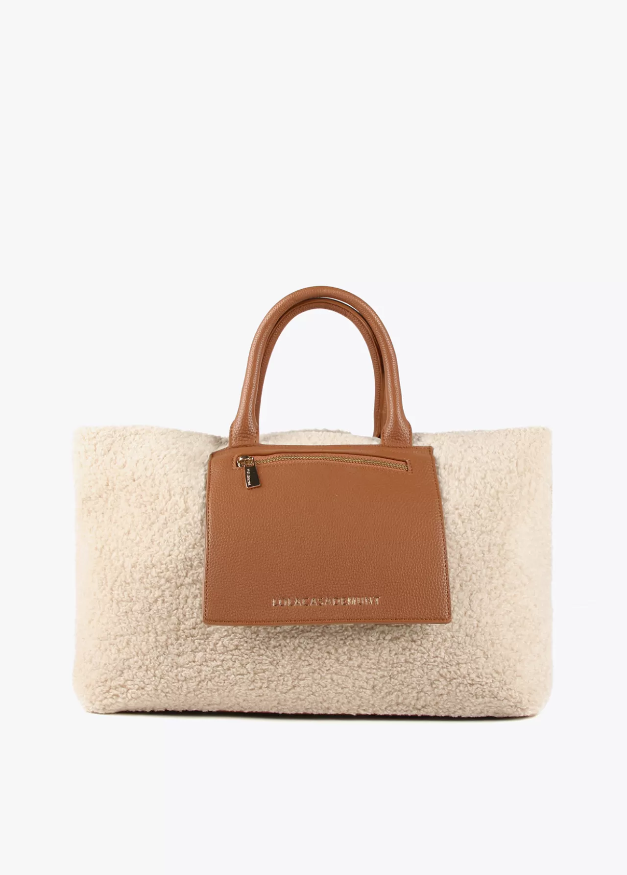 Lola Casademunt Shopper de borreguito CRUDO-MARRON Fashion