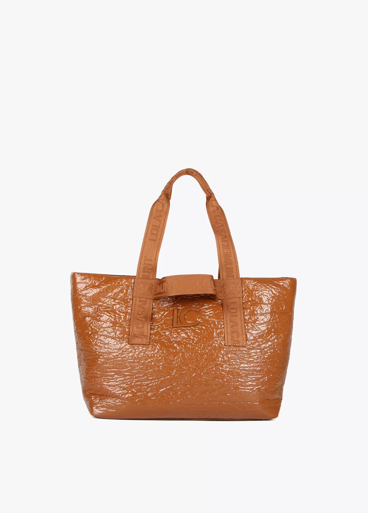 Lola Casademunt Shopper efecto charol MARRON Clearance