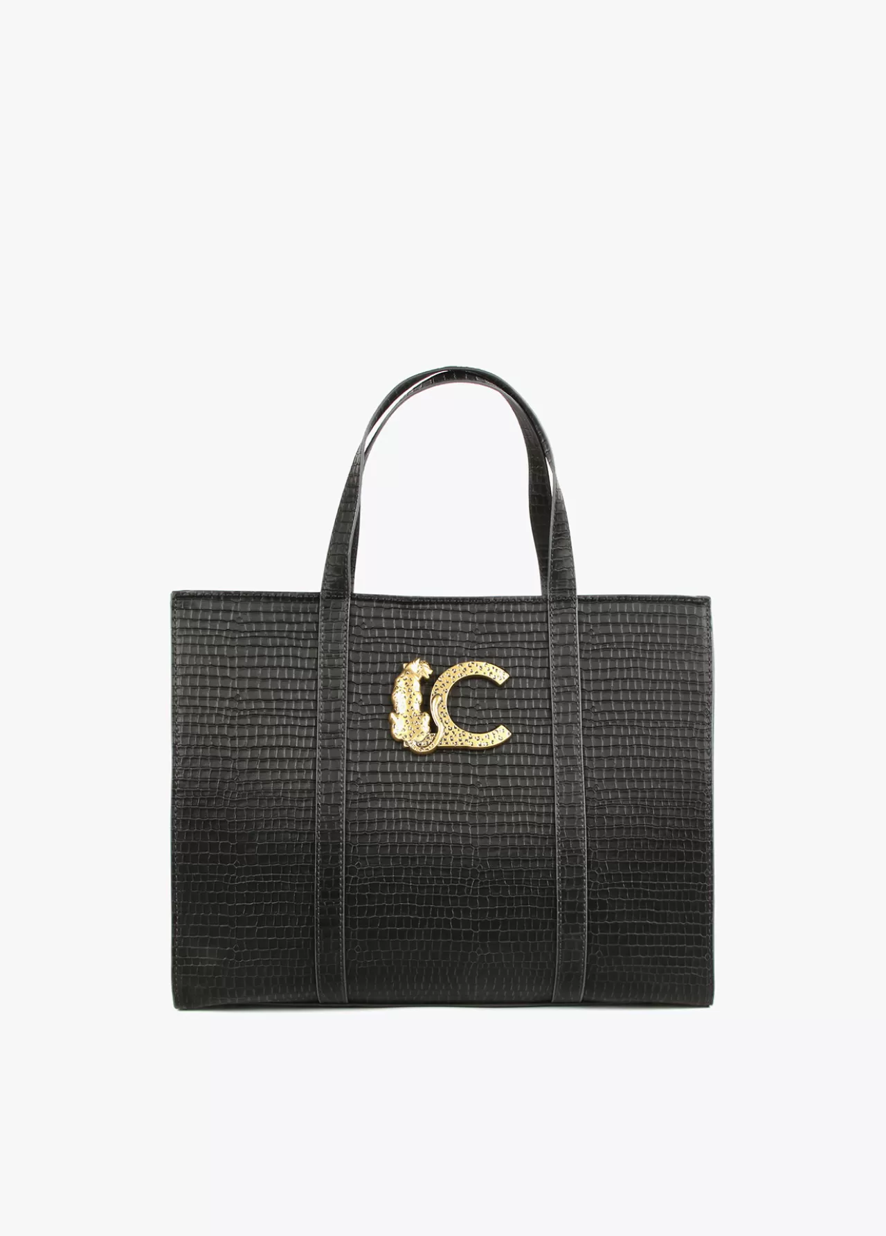 Lola Casademunt Shopper efecto piel cocodrilo NEGRO Clearance