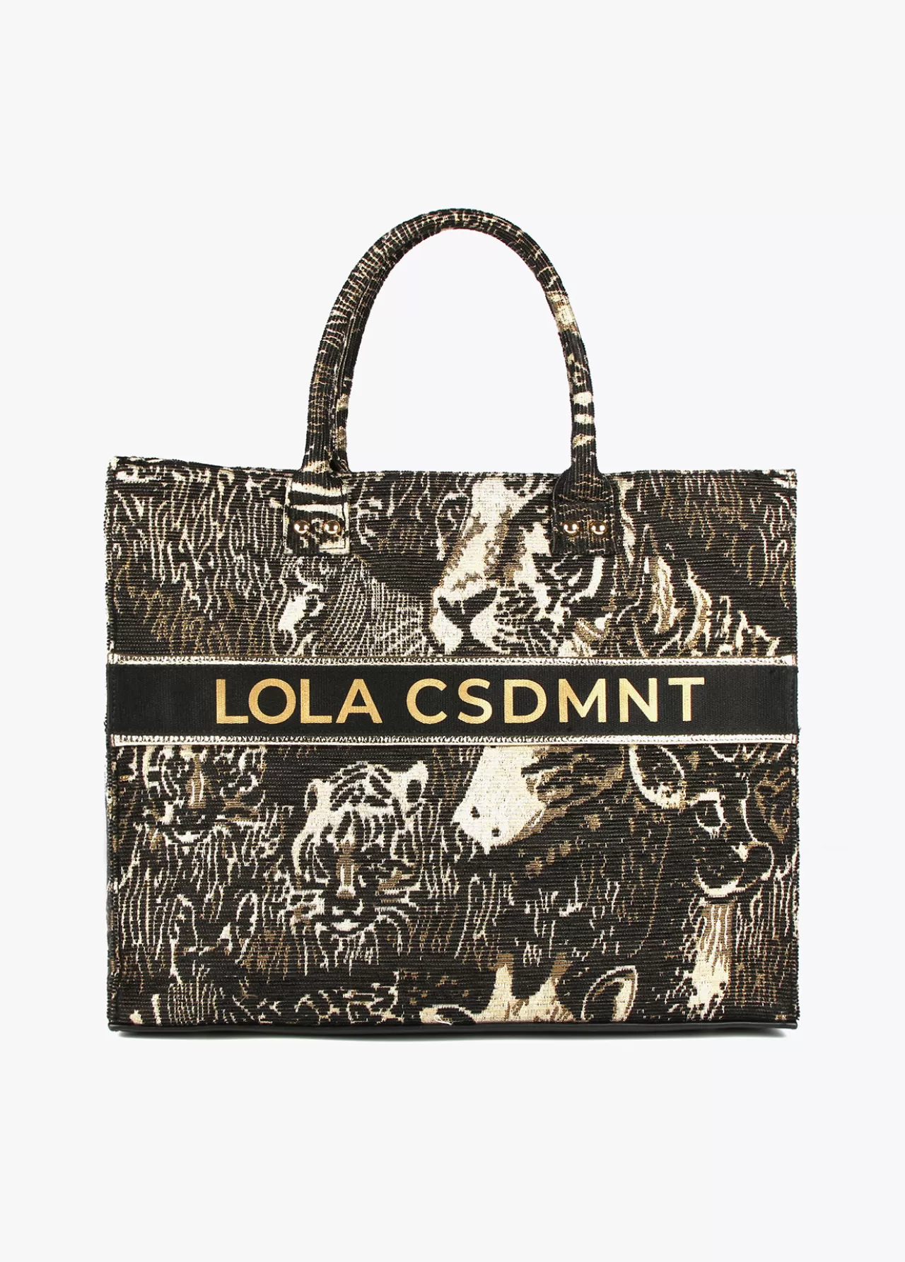 Lola Casademunt Shopper jacquard NEGRO-METAL Shop