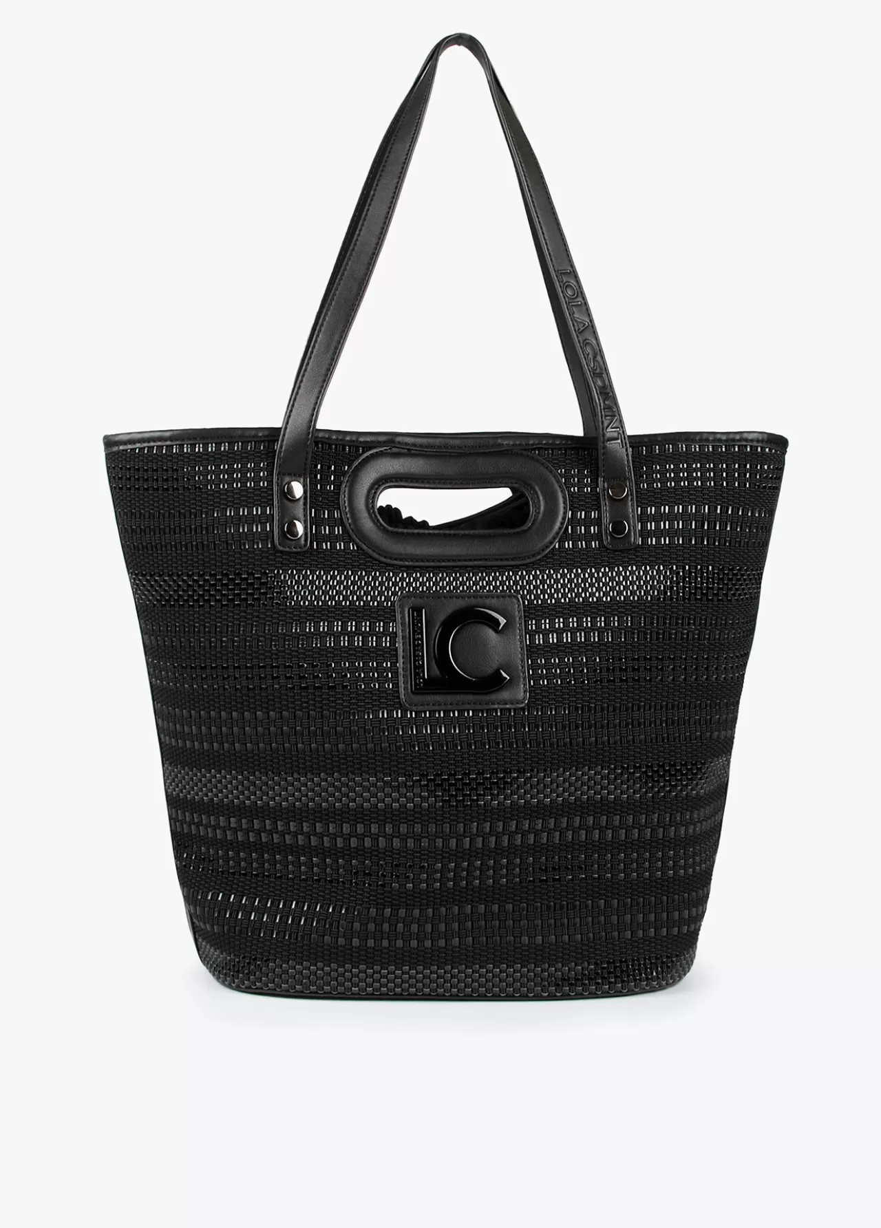 Lola Casademunt Shopper material trenzado NEGRO Cheap