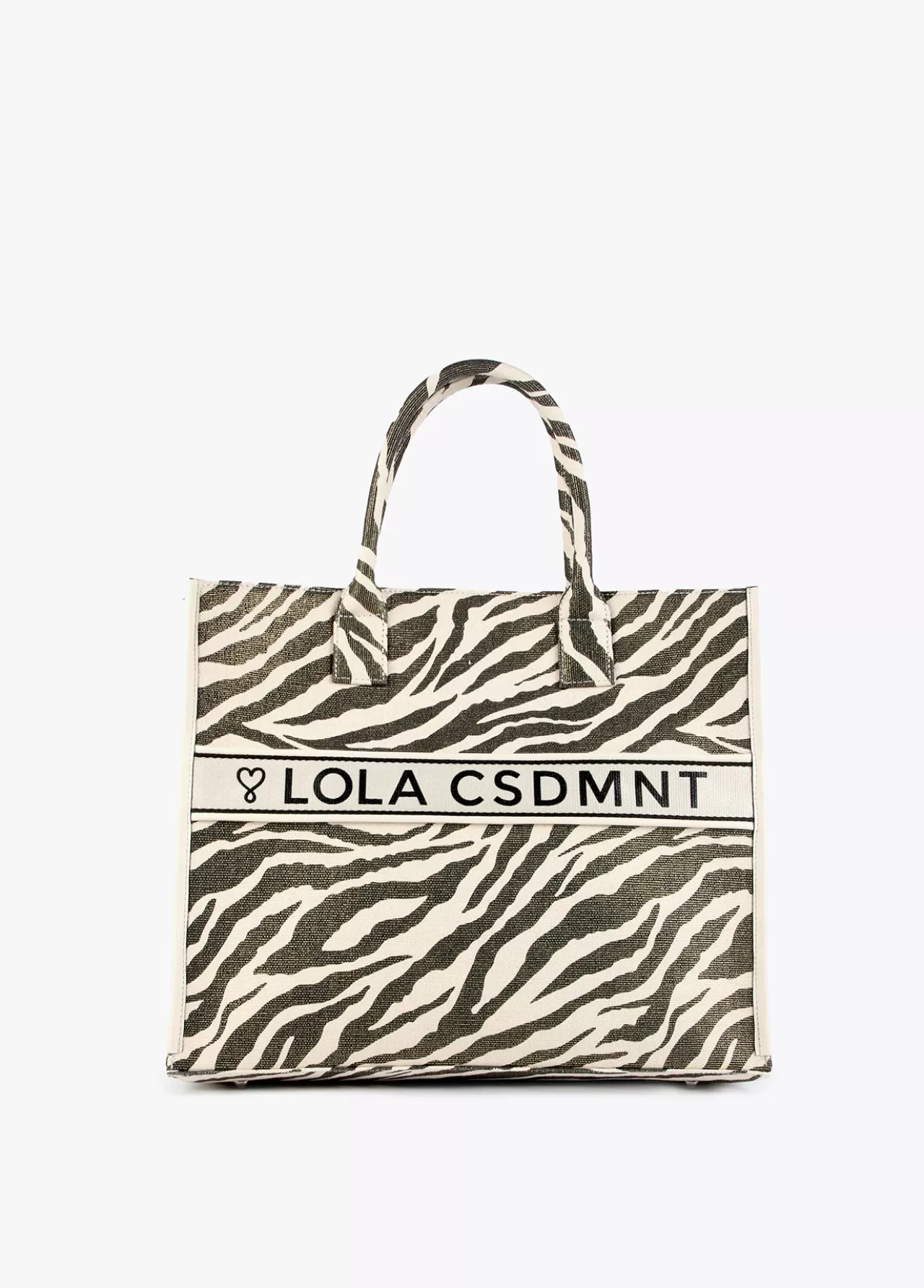 Lola Casademunt Shopper tejido combinado zebra y leopard CRUDO-MARRON Flash Sale